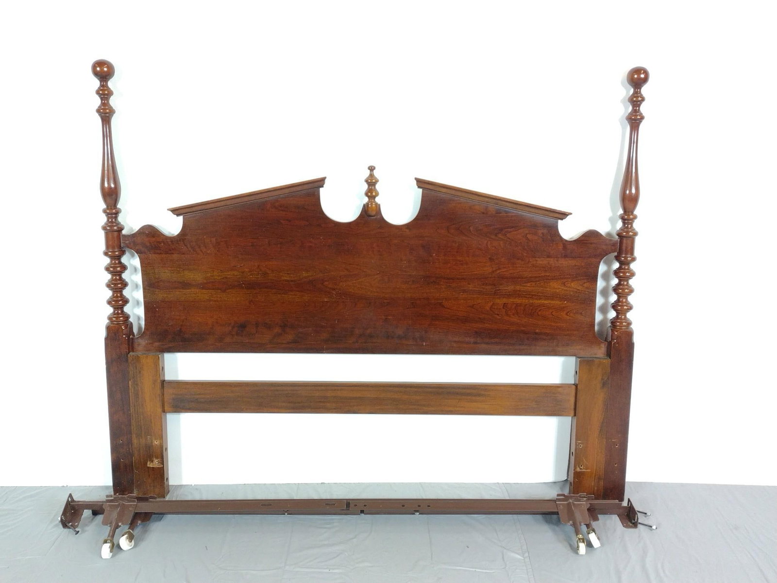 Queen Size Headboard & Hollywood Frame: NOT ELIGIBLE FOR IN-HOUSE SHIPPING. 64" wide 68" deep X 52-1/2" high. No manufactures name found.
