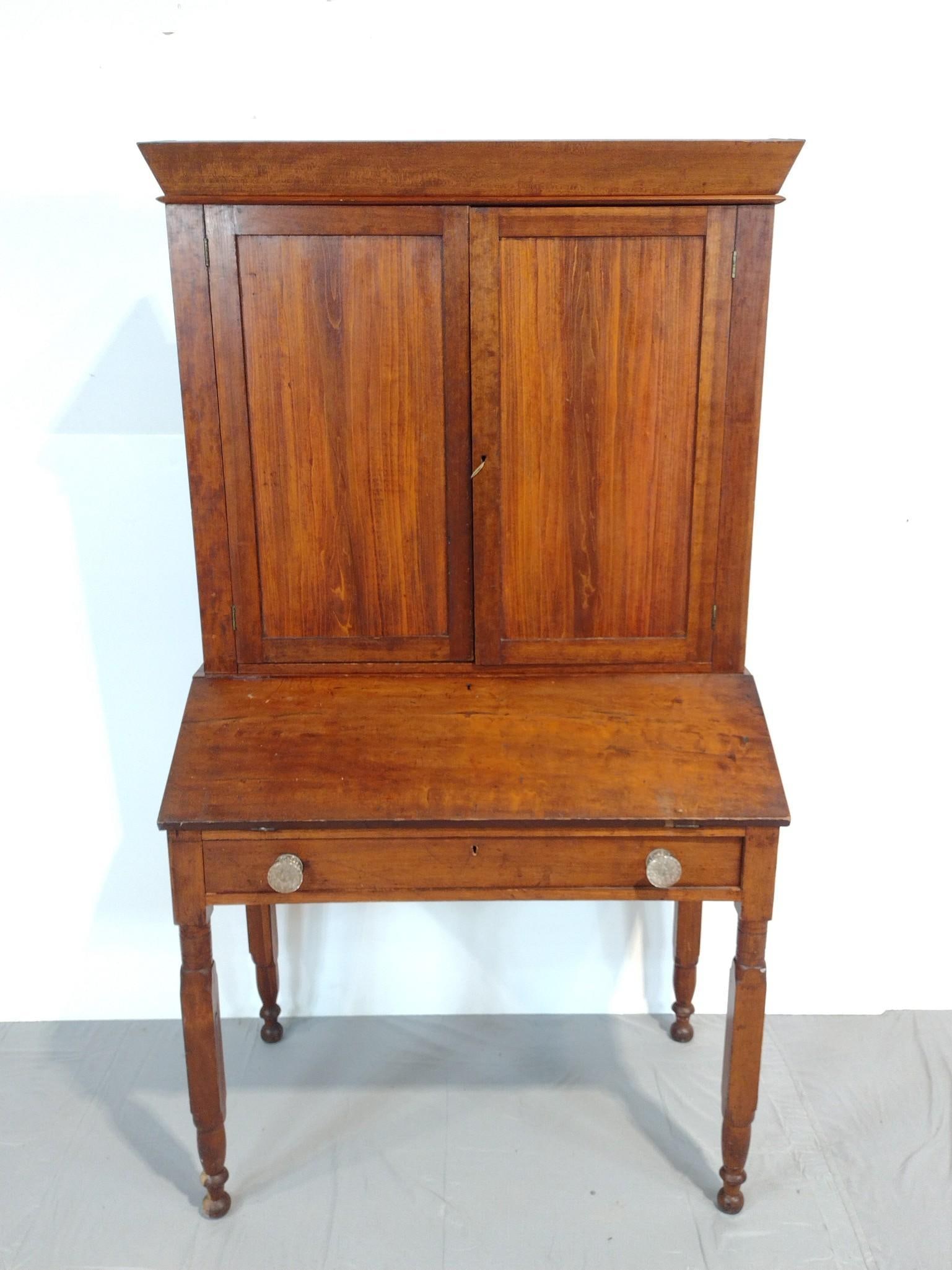 Secretary Desk: NOT ELIGIBLE FOR IN-HOUSE SHIPPING. 37" wide X 21" deep X 66" high. Has some scratches and discoloring.