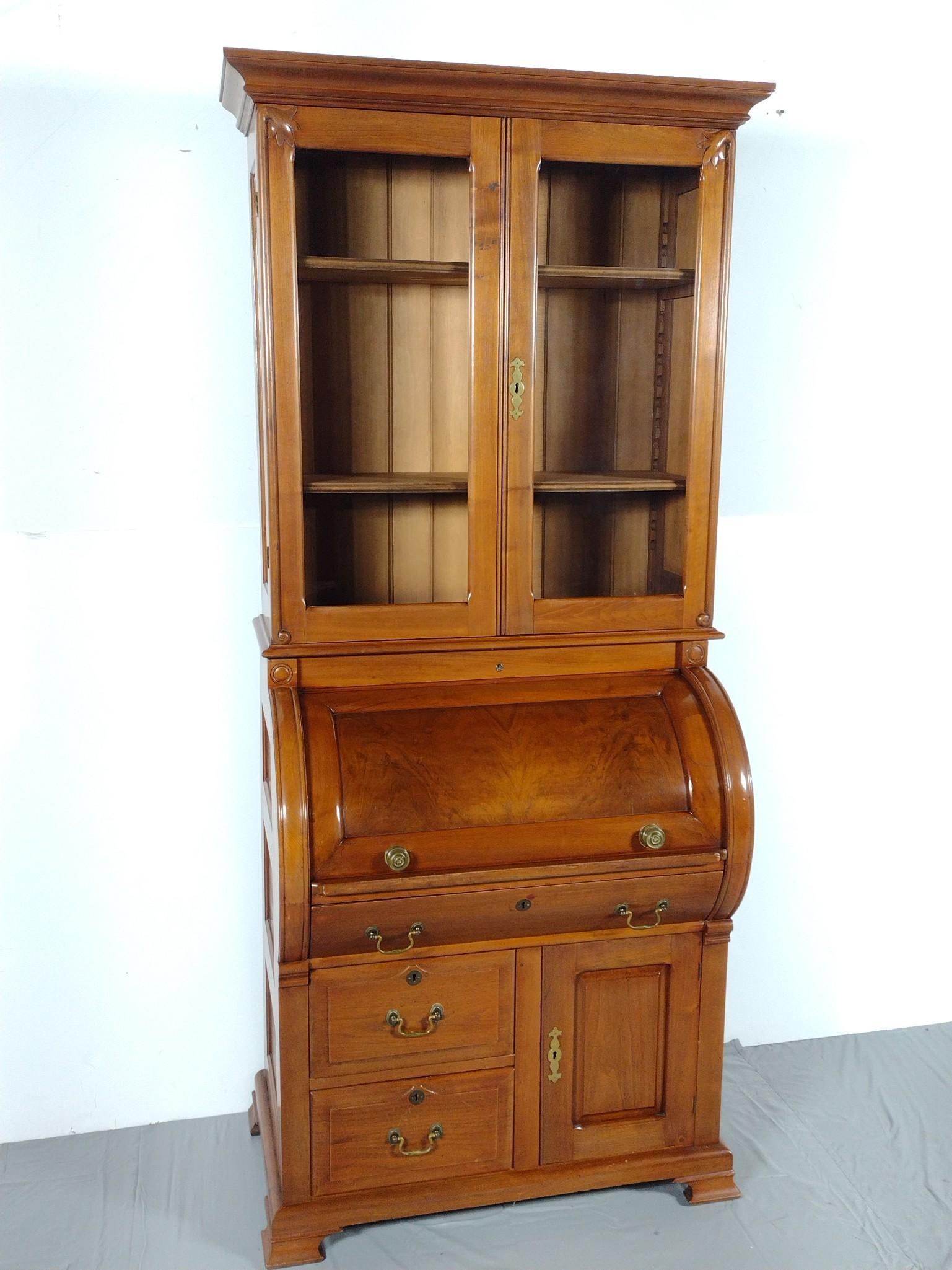 Cylinder Roll Top Secretary Desk Bookcase (1 of 5)