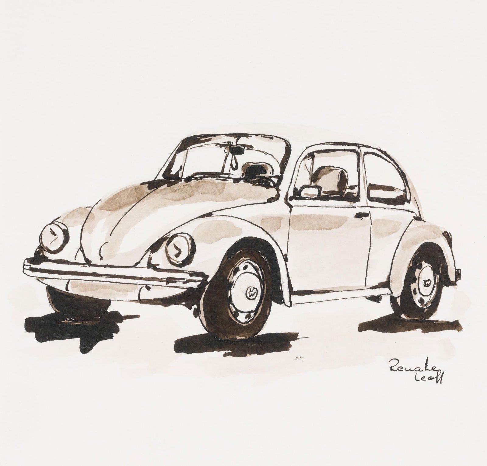 Renate Leoff Volkswagen Ink Drawing (1 of 4)