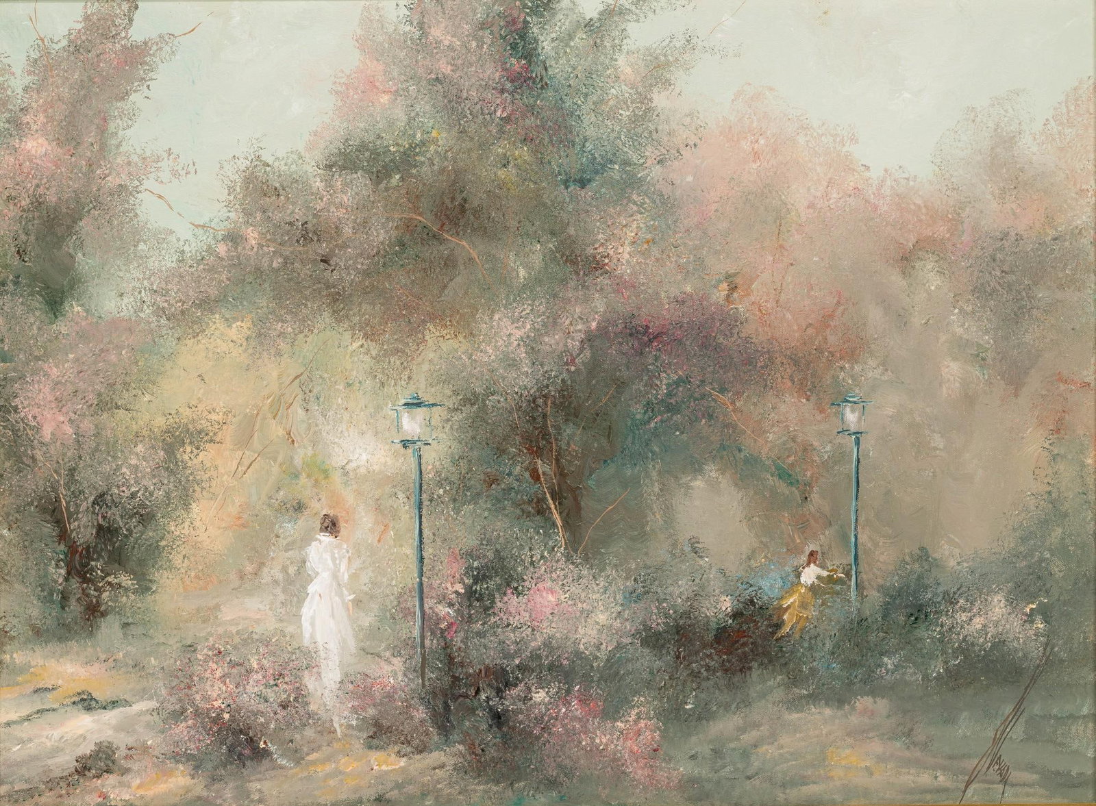 Steve Nevada Park Painting: NOT ELIGIBLE FOR IN-HOUSE SHIPPING. Steven Nevada (Born 1945) is active/lives in Pennsylvania, California. Steven Nevada is known for Realist style floral, landscape and shoreline scenes painting. Sig