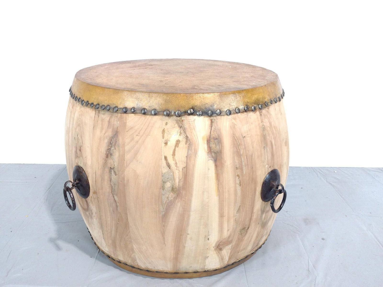 Drum Style Coffee Table: NOT ELIGIBLE FOR IN-HOUSE SHIPPING. 25" diameter X 19-1/2" high.
