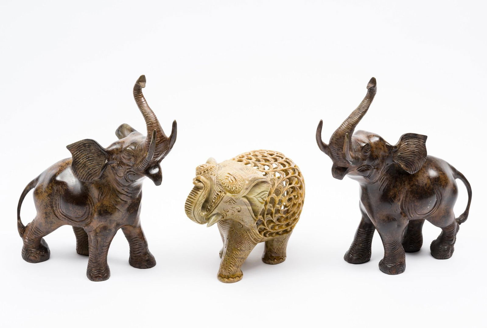 3 Decorative Elephant Sculptures (1 of 9)