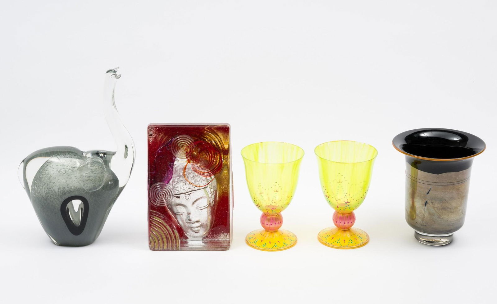 5 Pcs Art Glass incl Goblets (1 of 8)