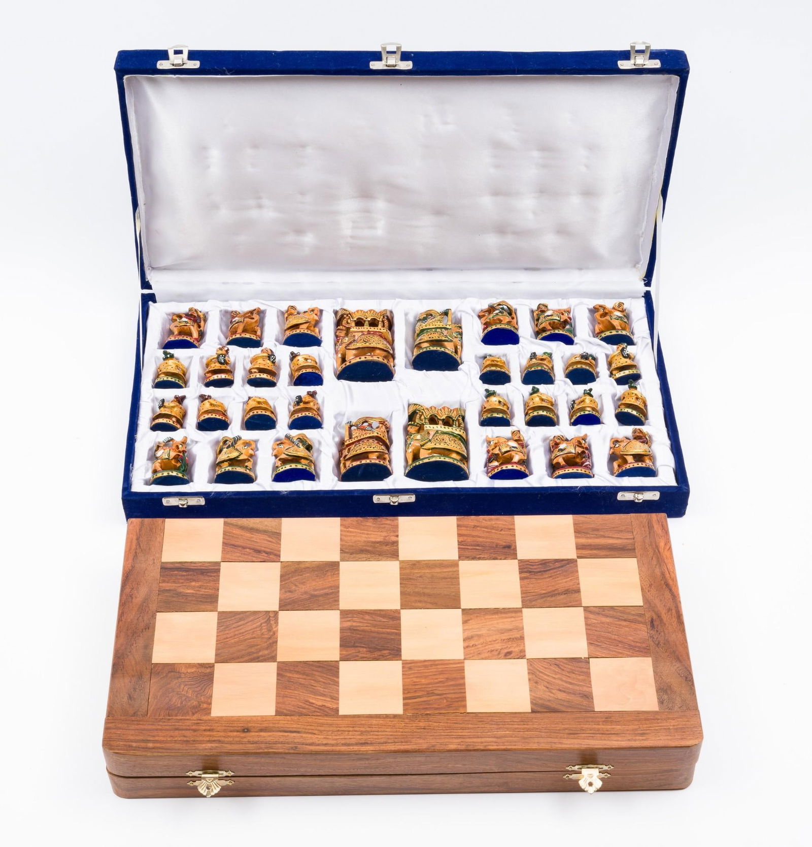 Chessboard w/ Wood Carved Pcs (1 of 5)