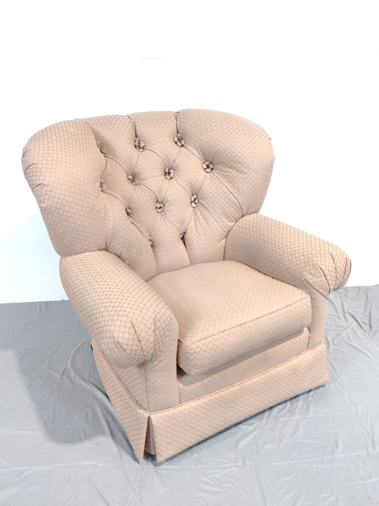 Wingback Chair: 40" wide X 38" deep X 39" high. No manufactures name found.
