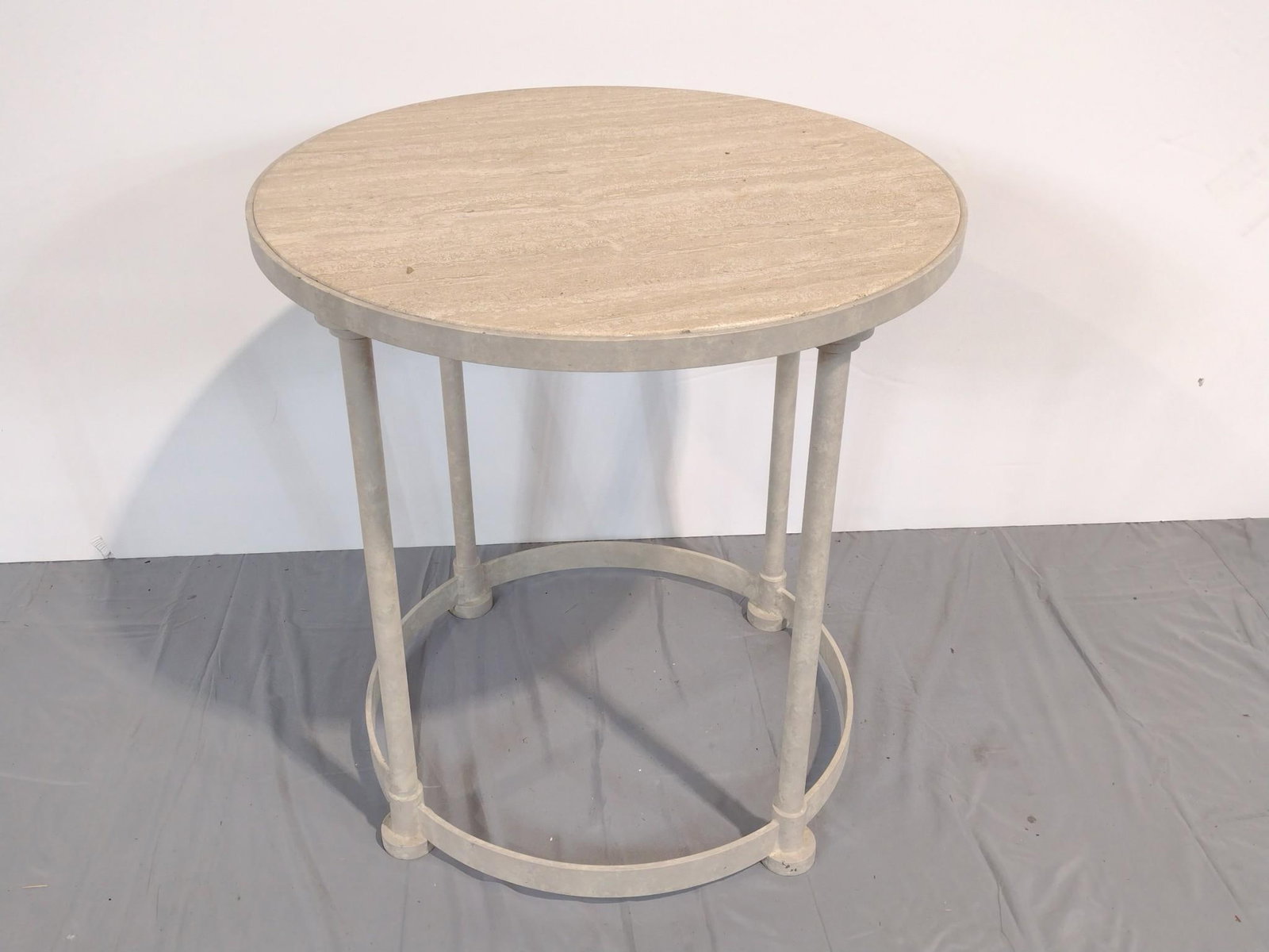Marble Top Side Table: 24-1/2" diameter X 25" high.