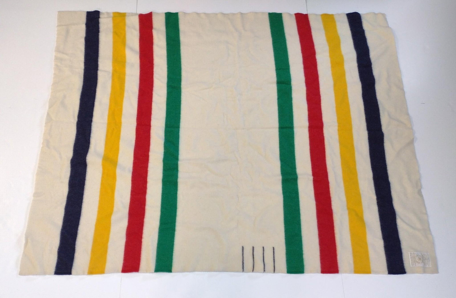 Hudson Bay Co Blanket: 5'11" wide X 7'7" long.
