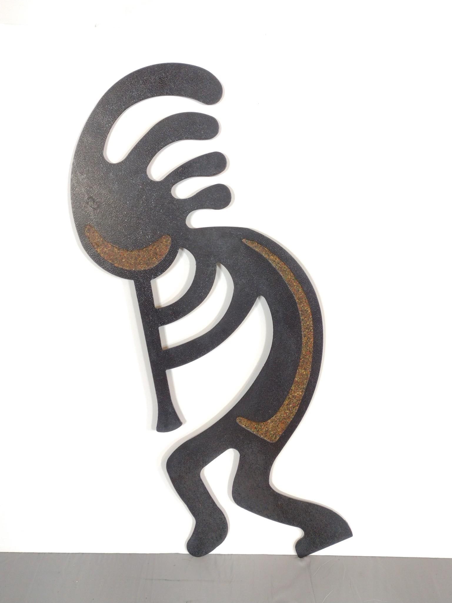 Metal Kokopelli Wall Art: NOT ELIGIBLE FOR IN-HOUSE SHIPPING. 19" wide X 48" high.