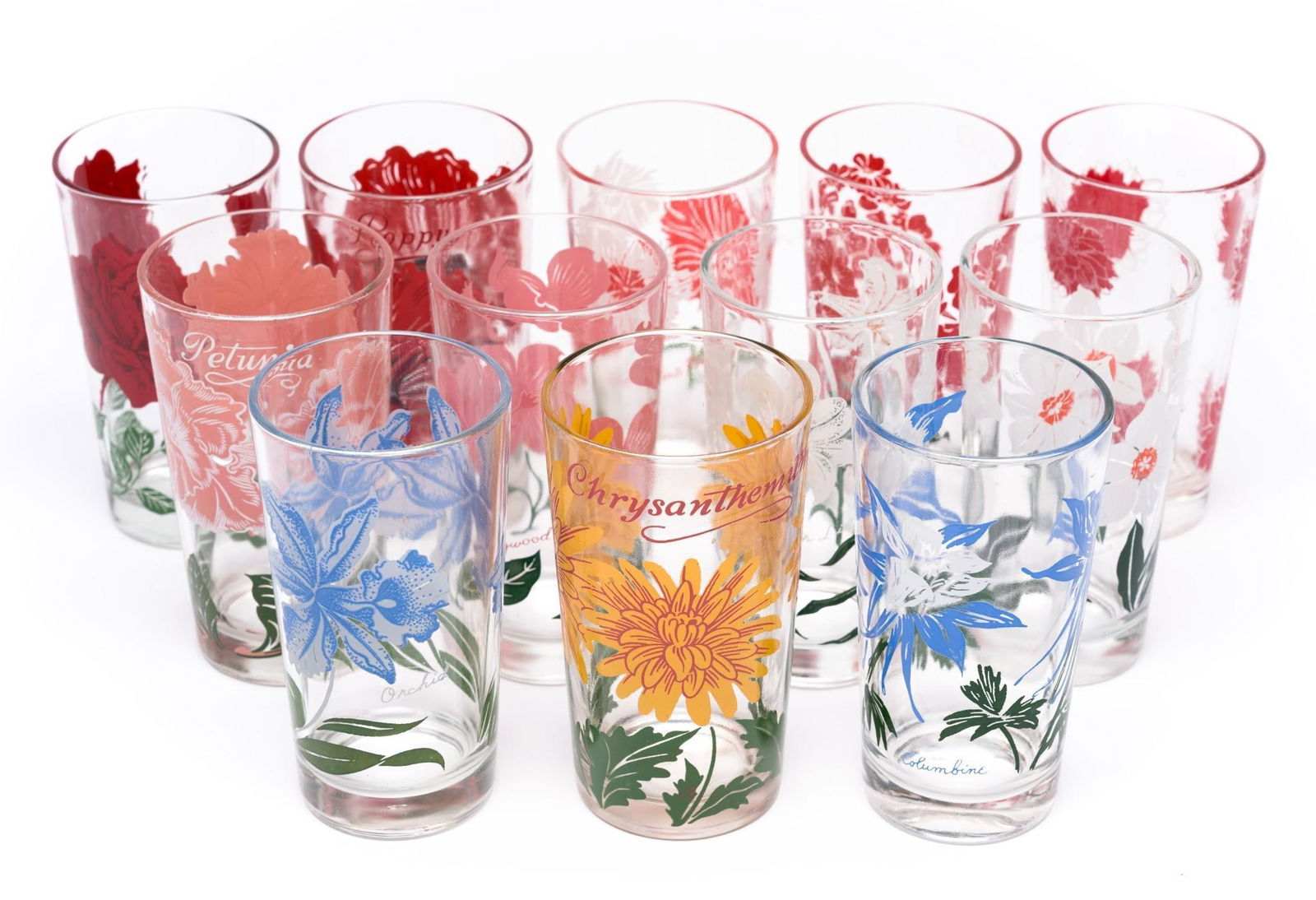 12 Floral Peanut Butter Glasses (1 of 4)