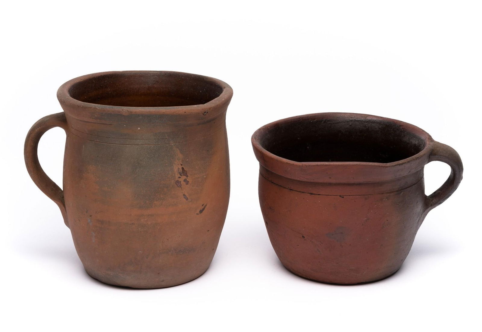 2 Redware Handled Pots (1 of 7)