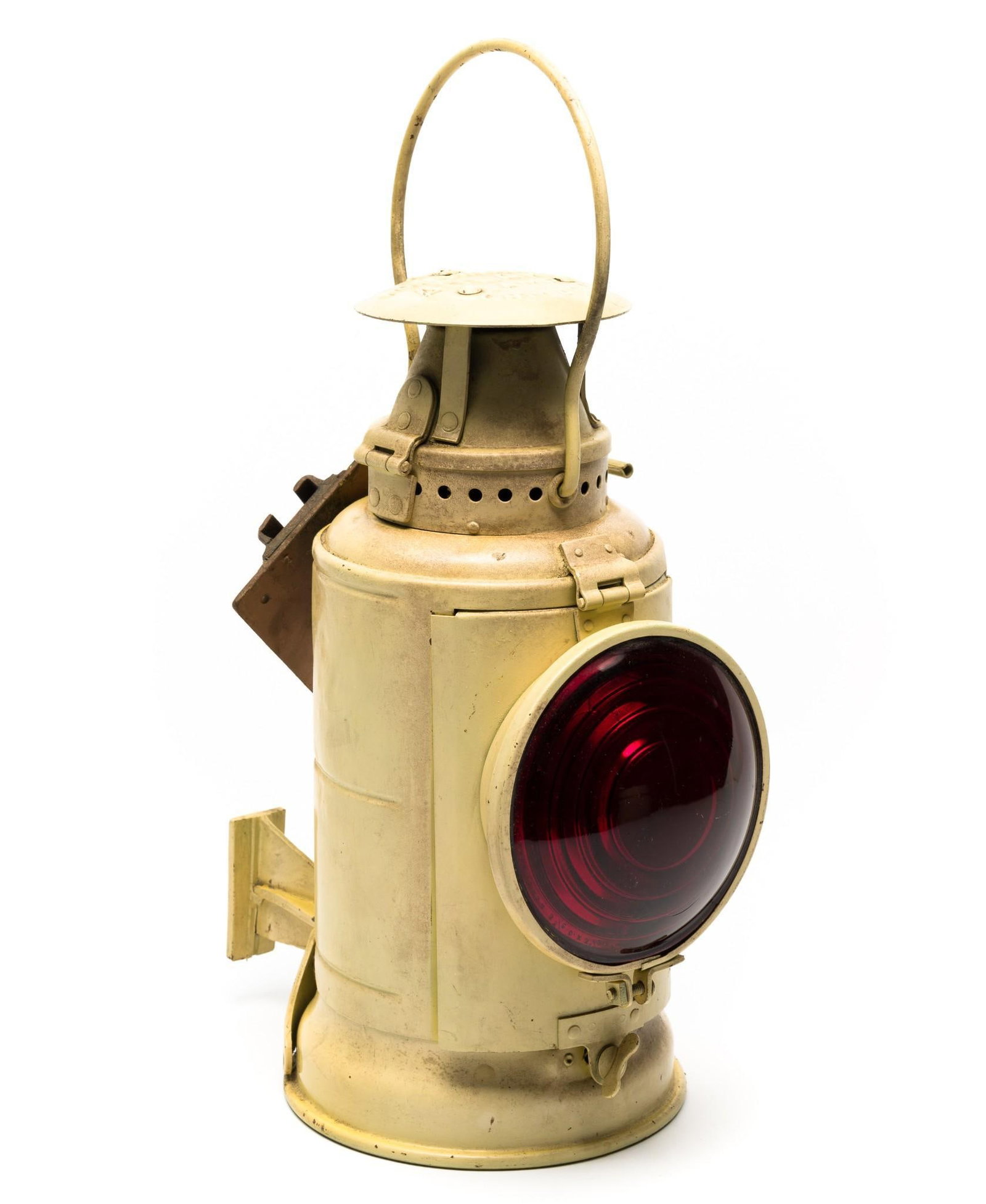 Adlake Yellow Lantern: 5-1/2" wide x 13-3/4" high.