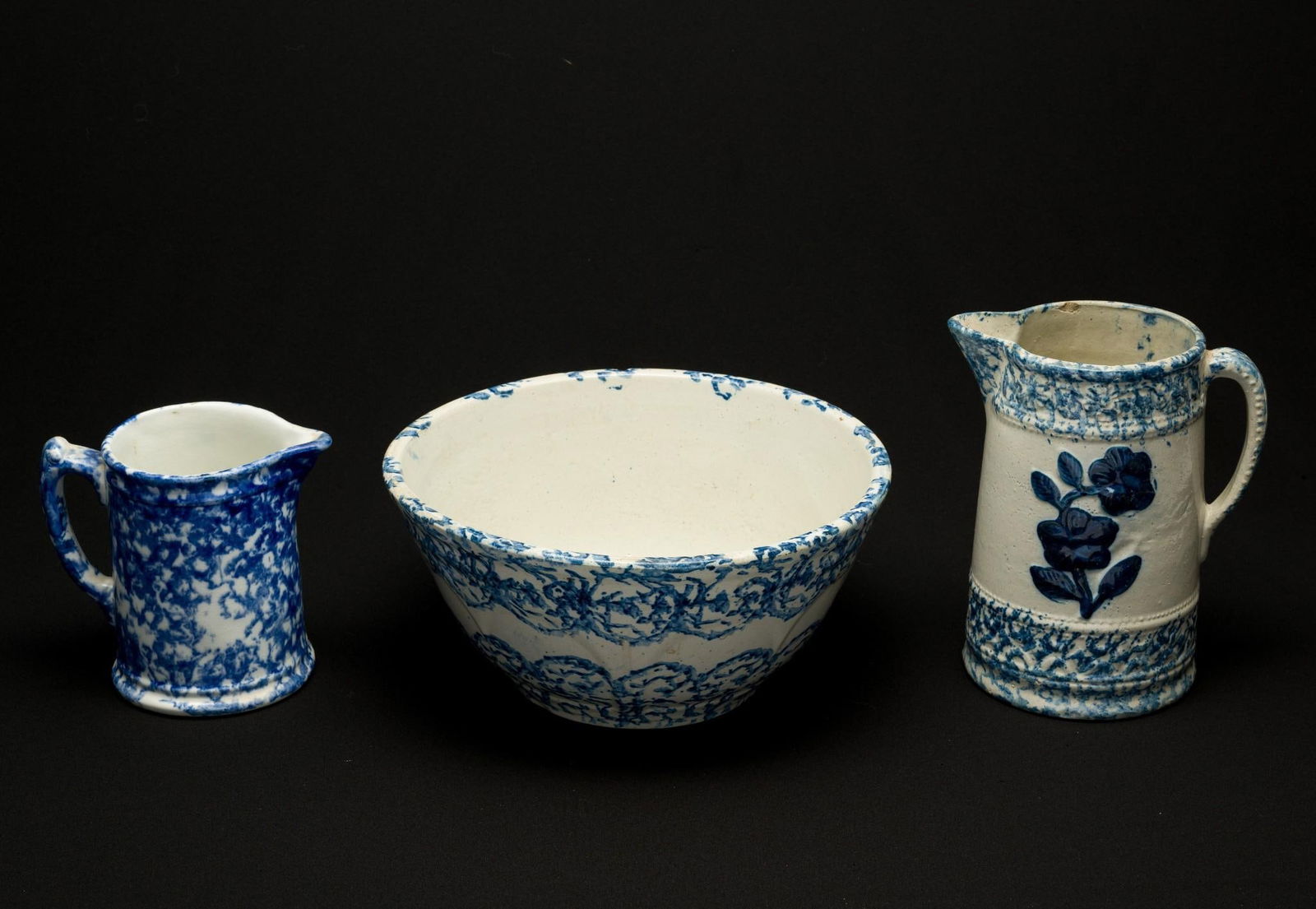 3 Pcs Blue & White Stoneware (1 of 10)
