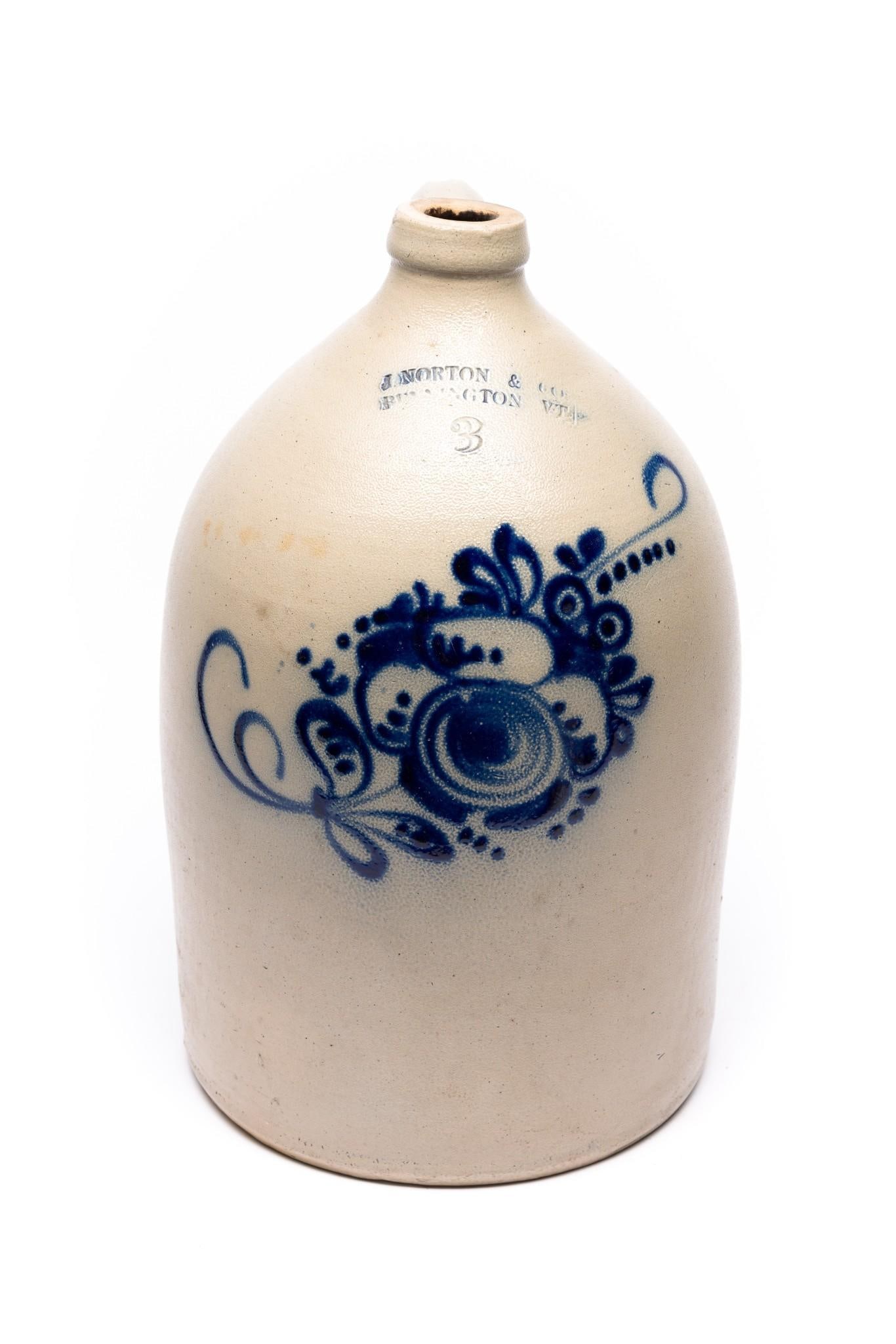 J. Norton & Co Bennington, VT Floral 3 Gallon Stoneware Jug (1 of 6)