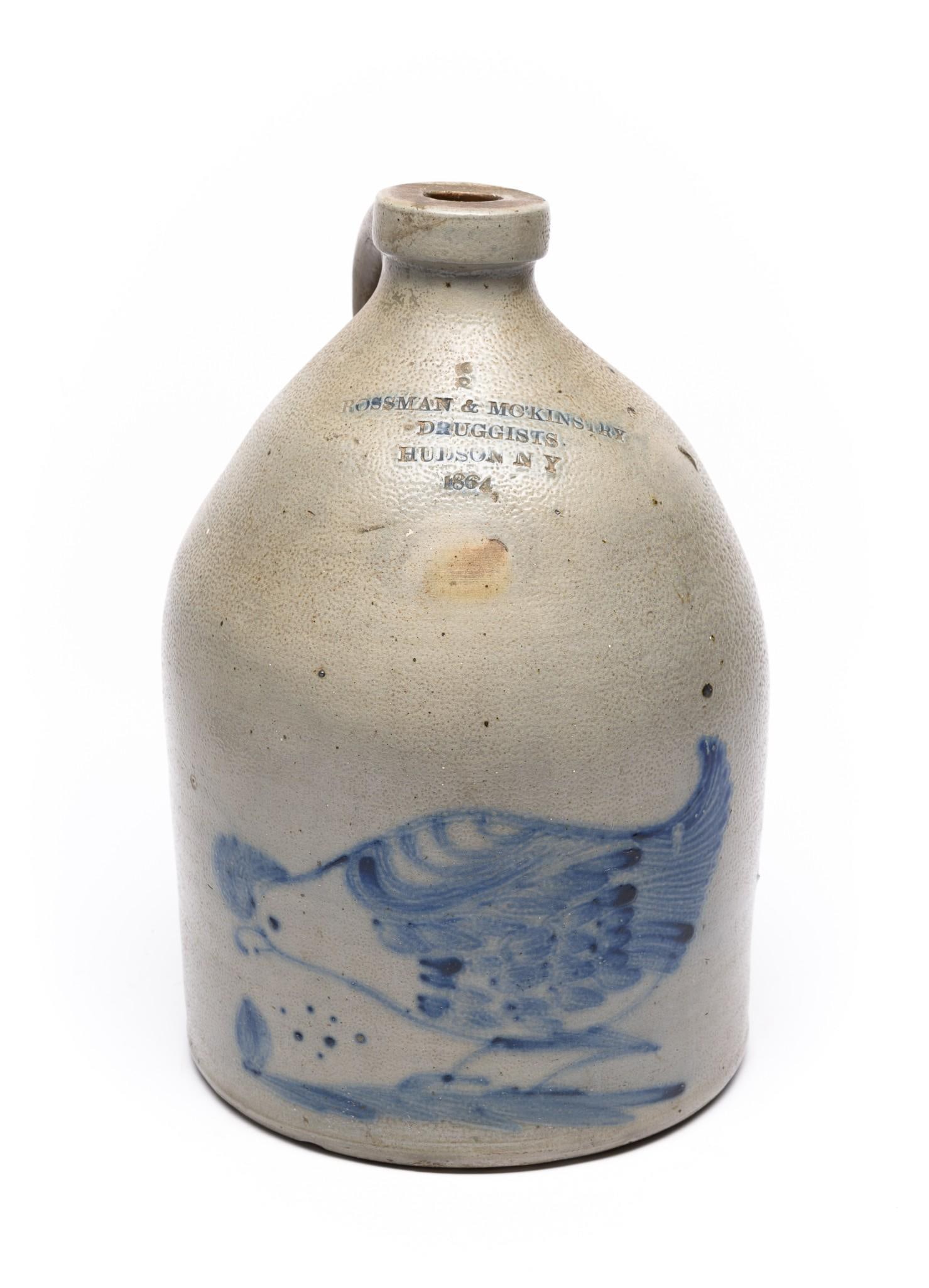 3 Gallon Rossman & Mc'Kinstry Druggists Hudson NY, Dated 1864, Stoneware Jug (1 of 6)
