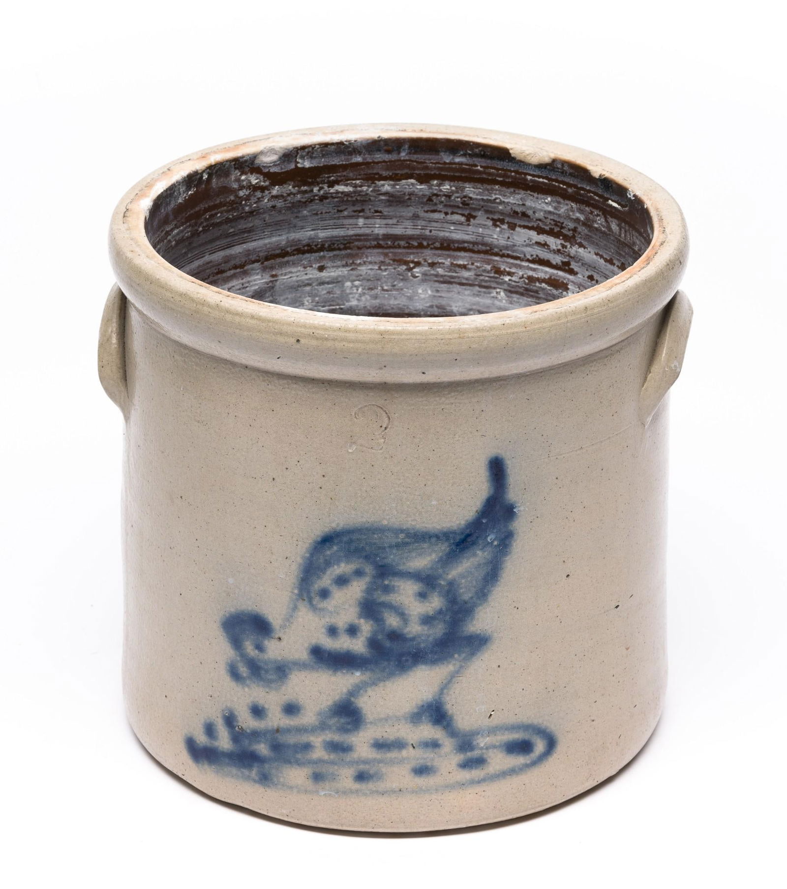 2 Gallon Unmarked Bird Cobalt Stoneware Crock (1 of 6)