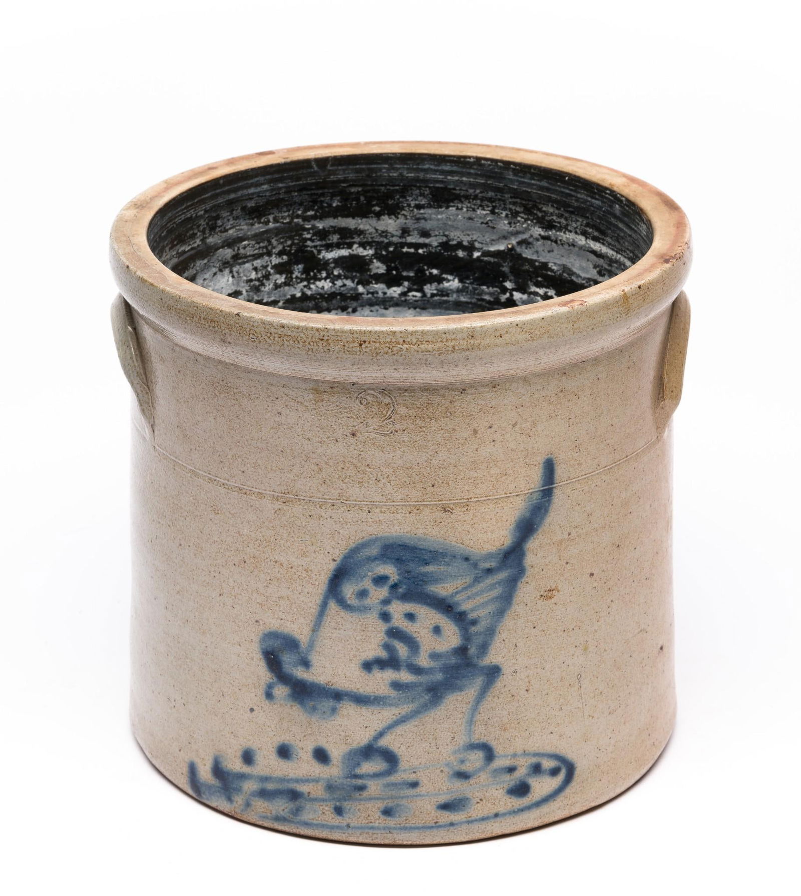 2 Gallon Brady & Ryan Chicken Pecking Corn Stoneware Crock (1 of 6)