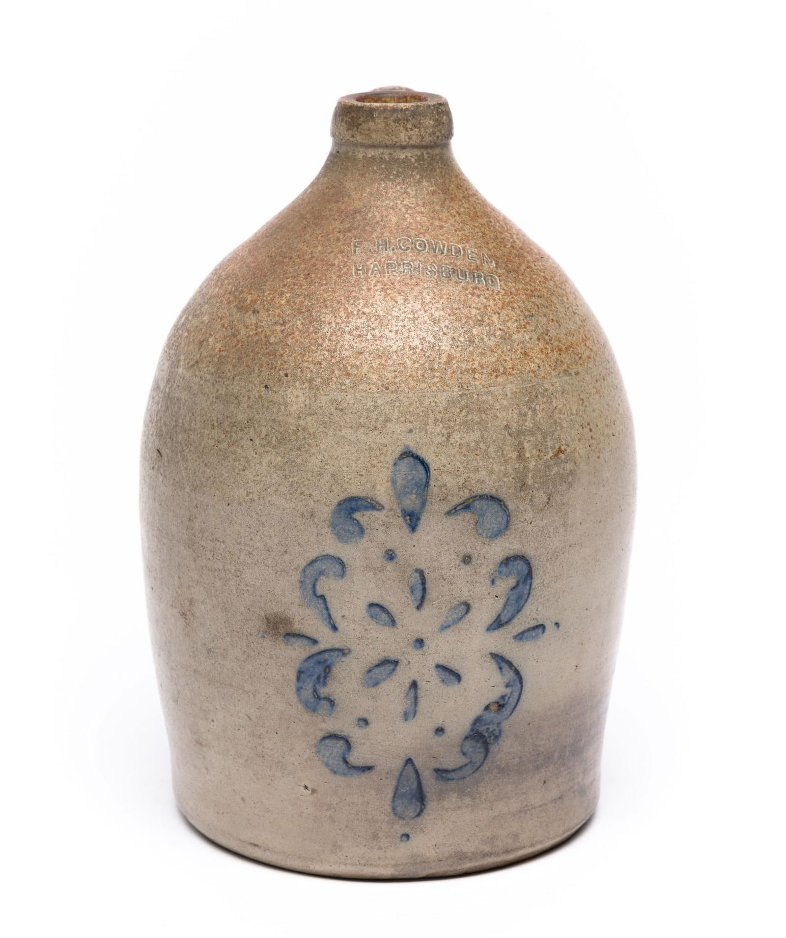 1 Gallon F. H. Cowden, Harrisburg, PA Stoneware Jug (1 of 6)
