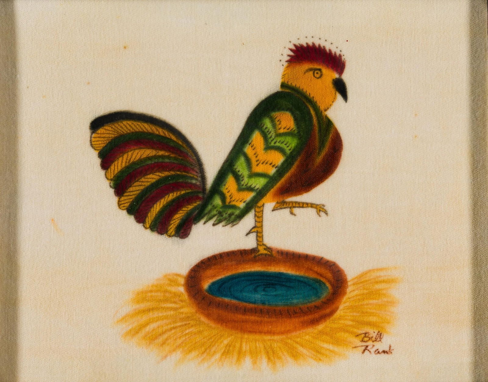 Bill Rank Bird Painting on Velvet (1 of 4)