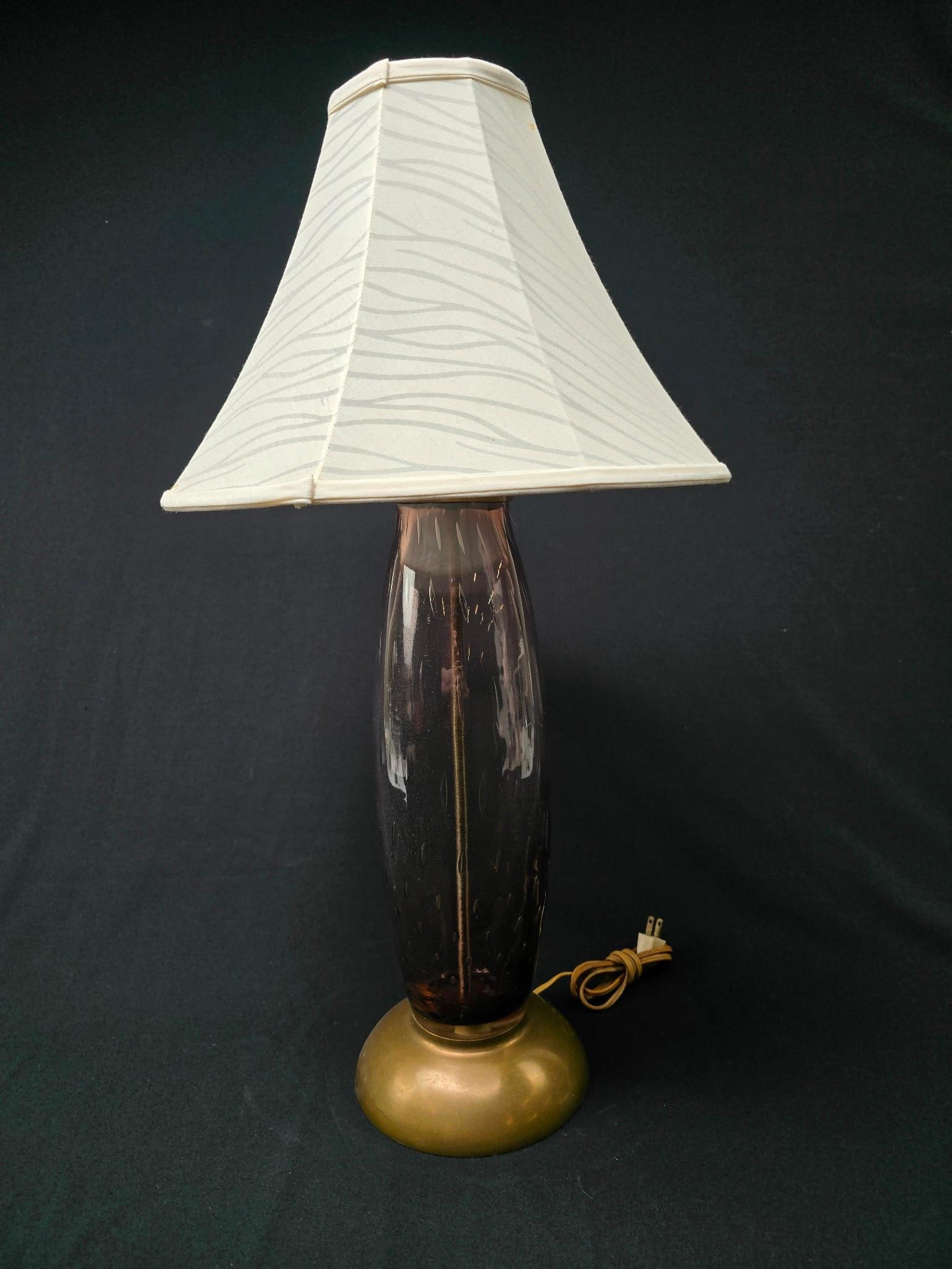 Purple Glass Table Lamp (1 of 2)