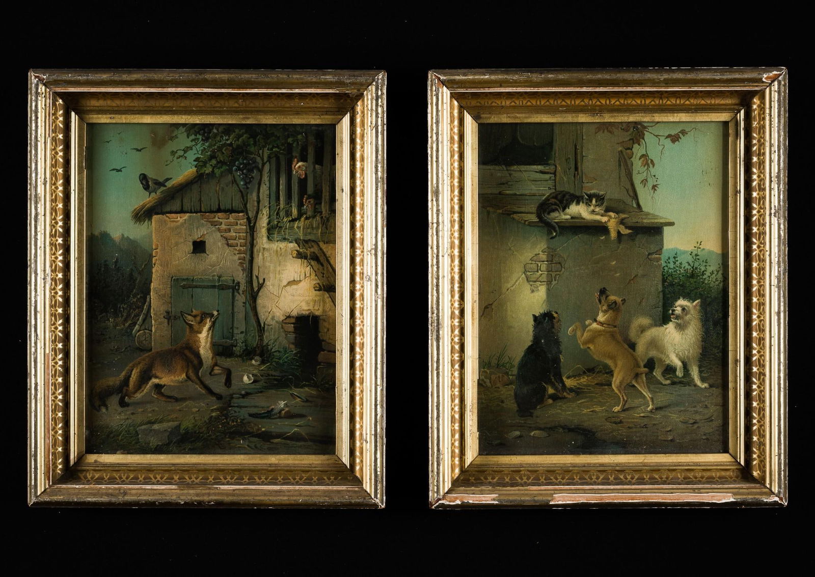 2 Antique Animal Giclee Prints in Gilt Frames (1 of 7)