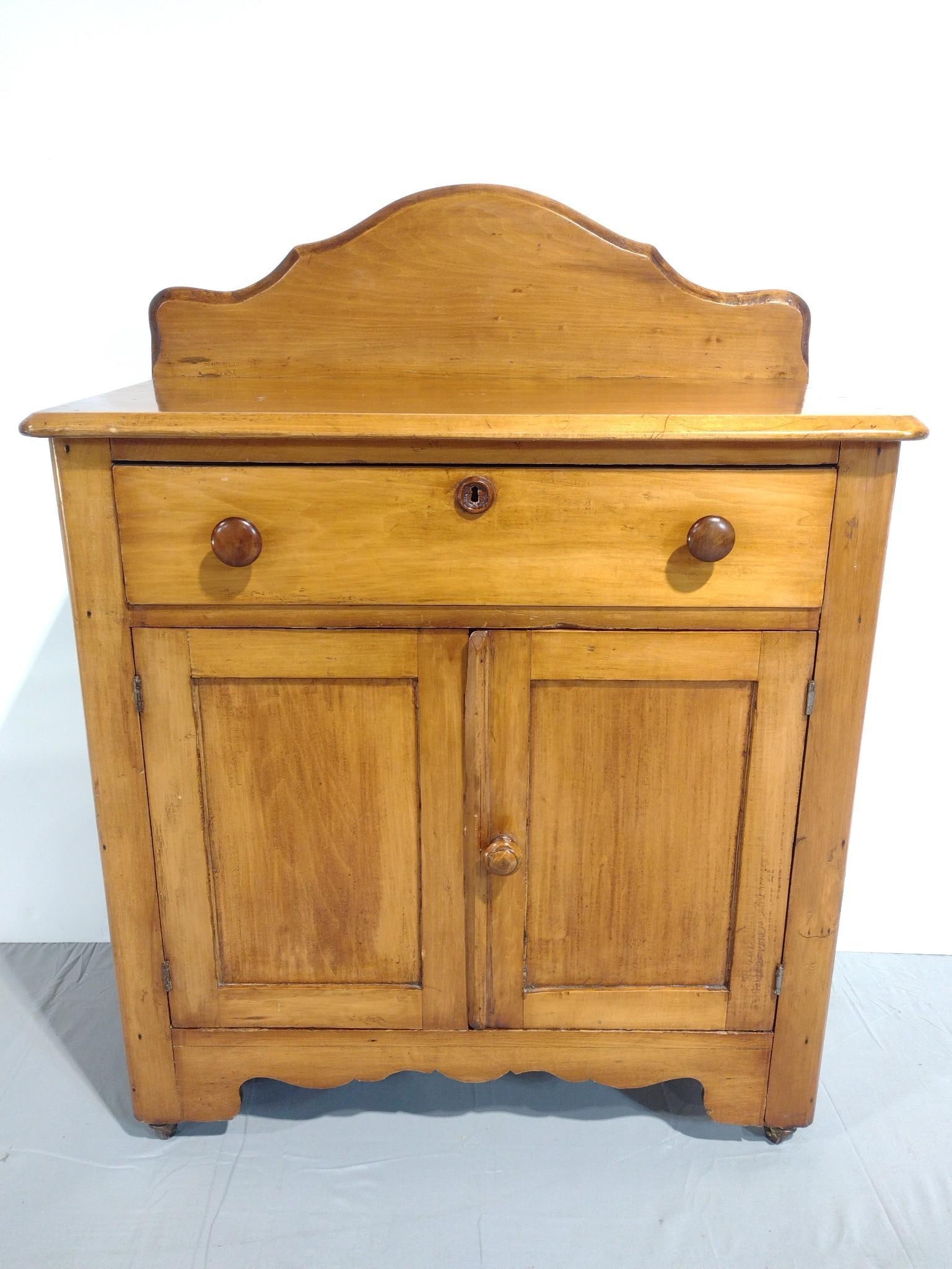 Wash Stand: NOT ELIGIBLE FOR IN-HOUSE SHIPPING. 29-1/2" wide X 15-1/2" deep X 48-1/2" high. Has a few light scratches.