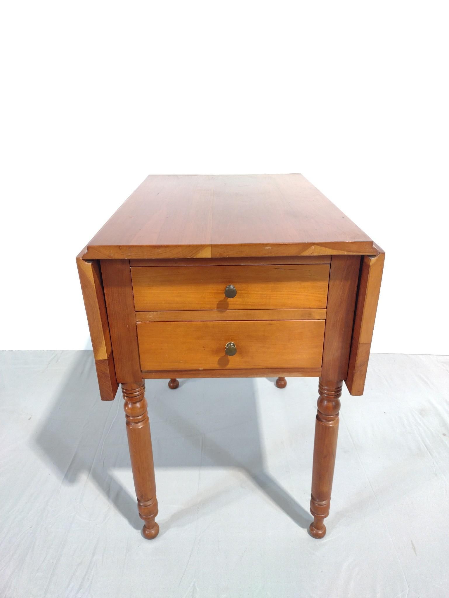 Two Drawer Drop Side End Table (1 of 7)