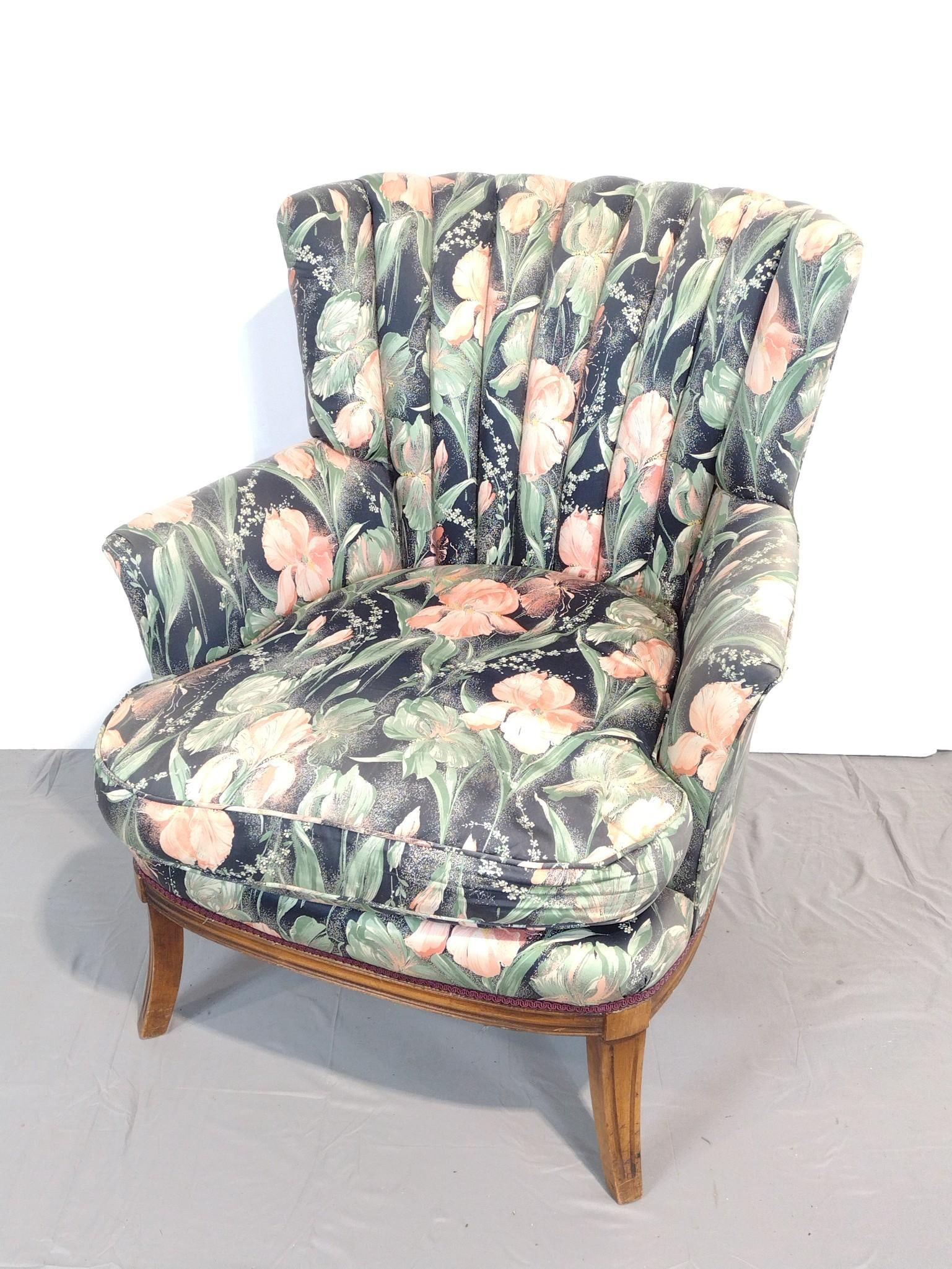 Upholstered Floral Highback Armchair (1 of 4)