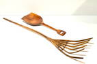 Wood Pitchfork & Shovel