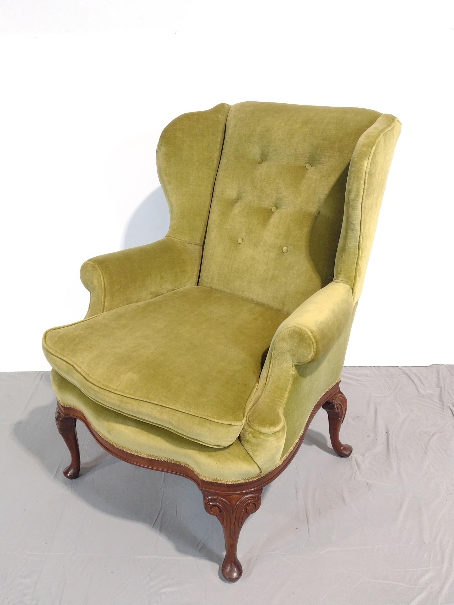 Green Wingback Arm Chair (1 of 6)