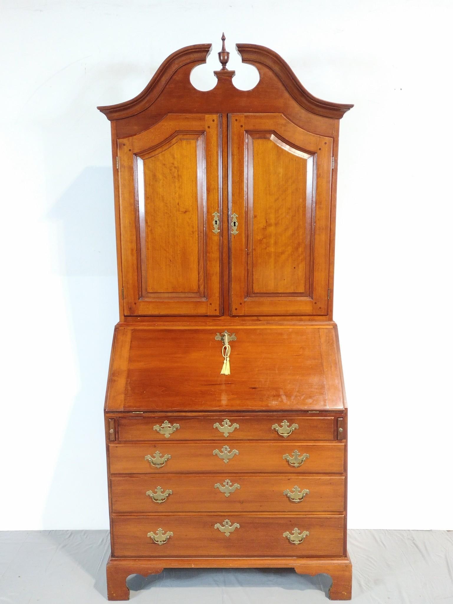 Secretary Desk: NOT ELIGIBLE FOR IN-HOUSE SHIPPING. 37-3/4" wide X 18-1/2" deep X 86" high. Has some light scratches.