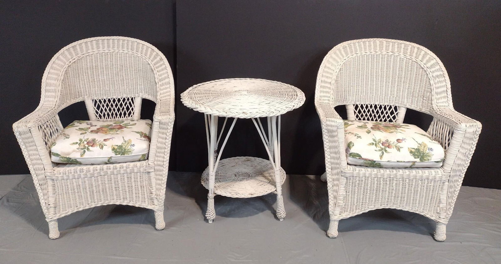 Two Wicker Chairs & Round Table (1 of 5)