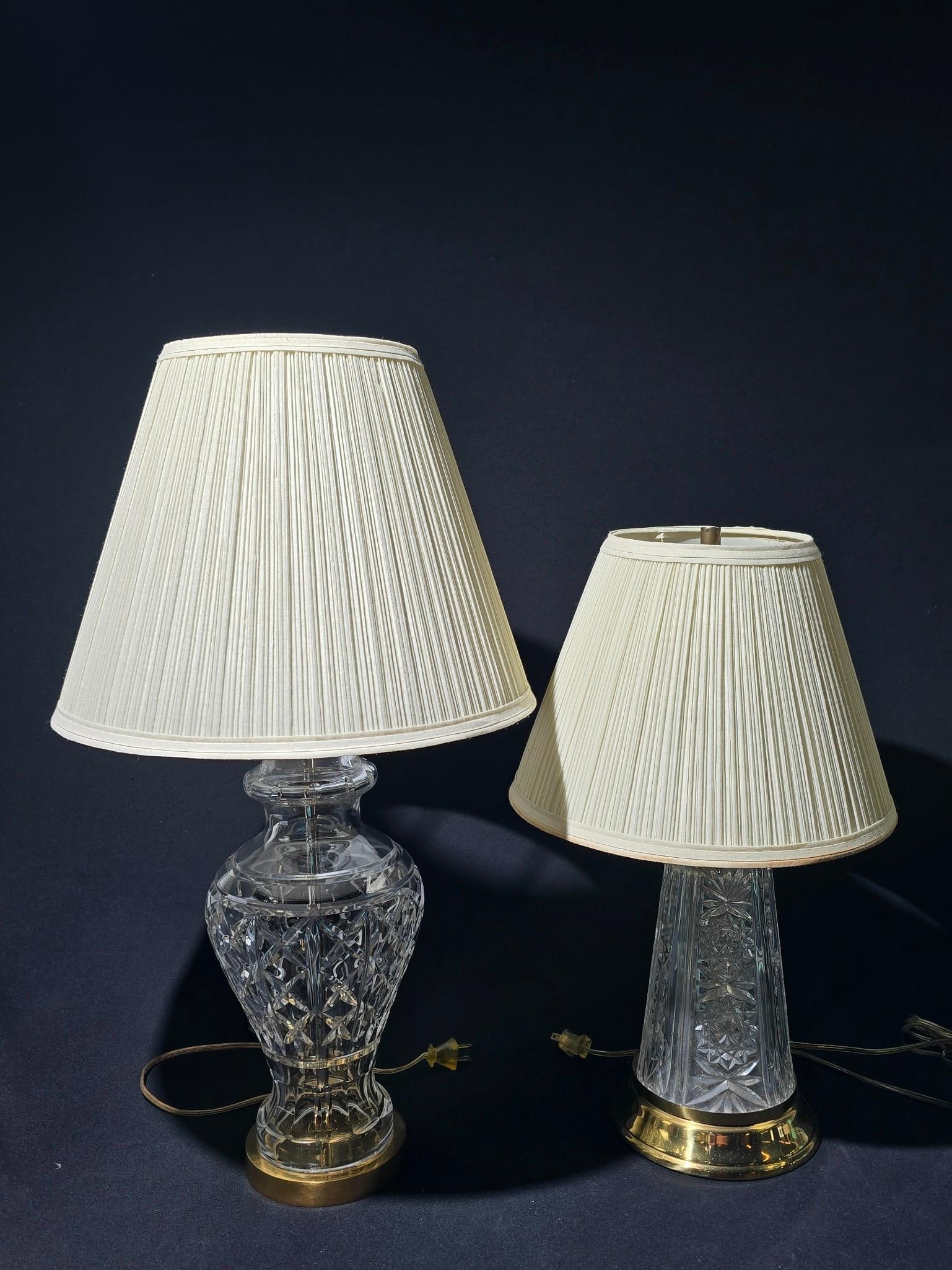 2 Glass Table Lamps Incl Waterford (1 of 2)
