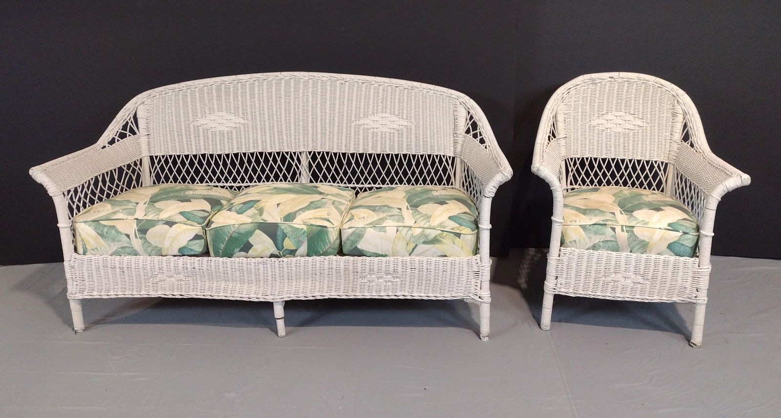Wicker Sofa & Arm Chair (1 of 6)