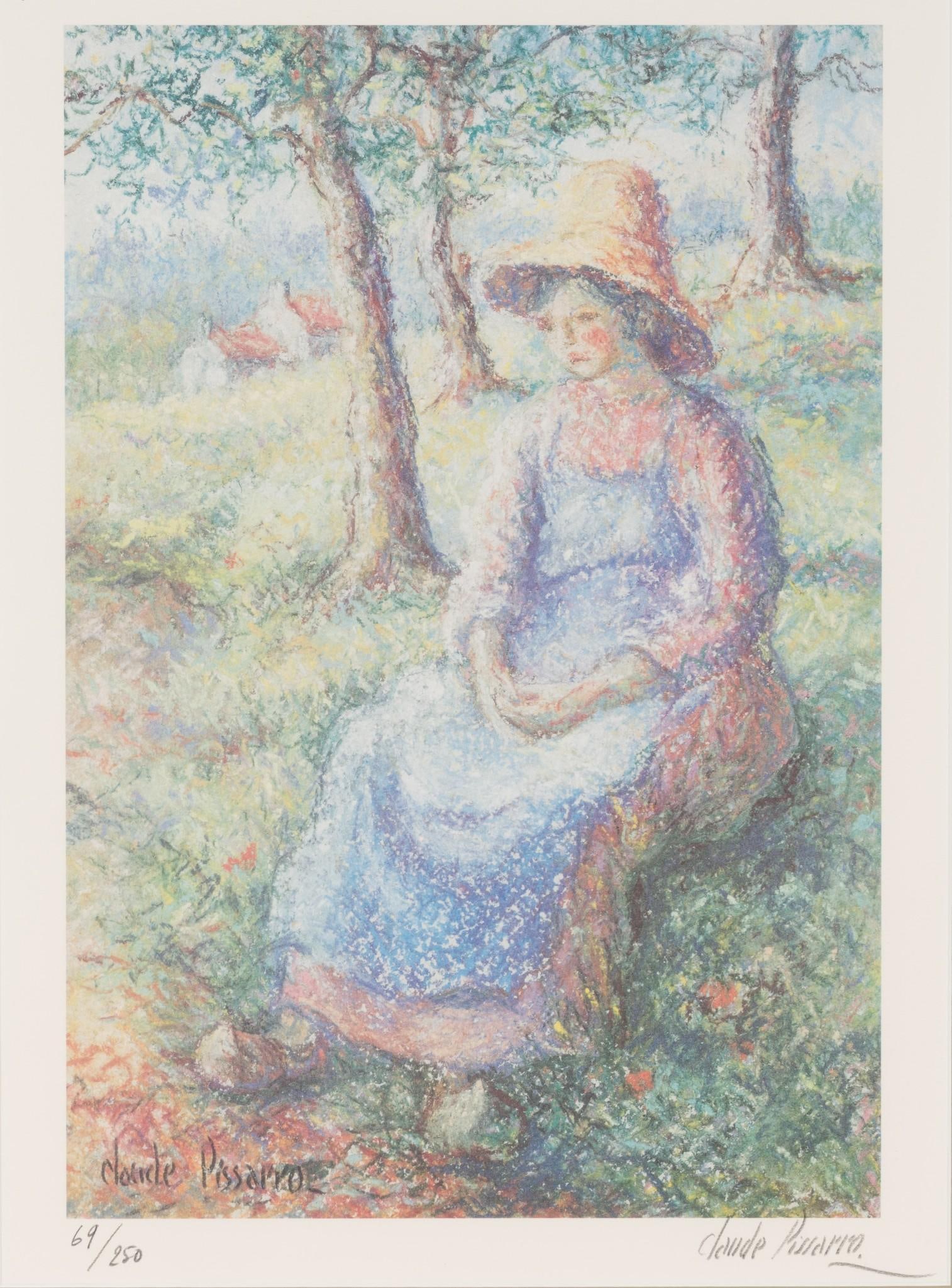 Hughes Claude Pissarro Woman Sitting in Field Ltd Ed Print (1 of 5)