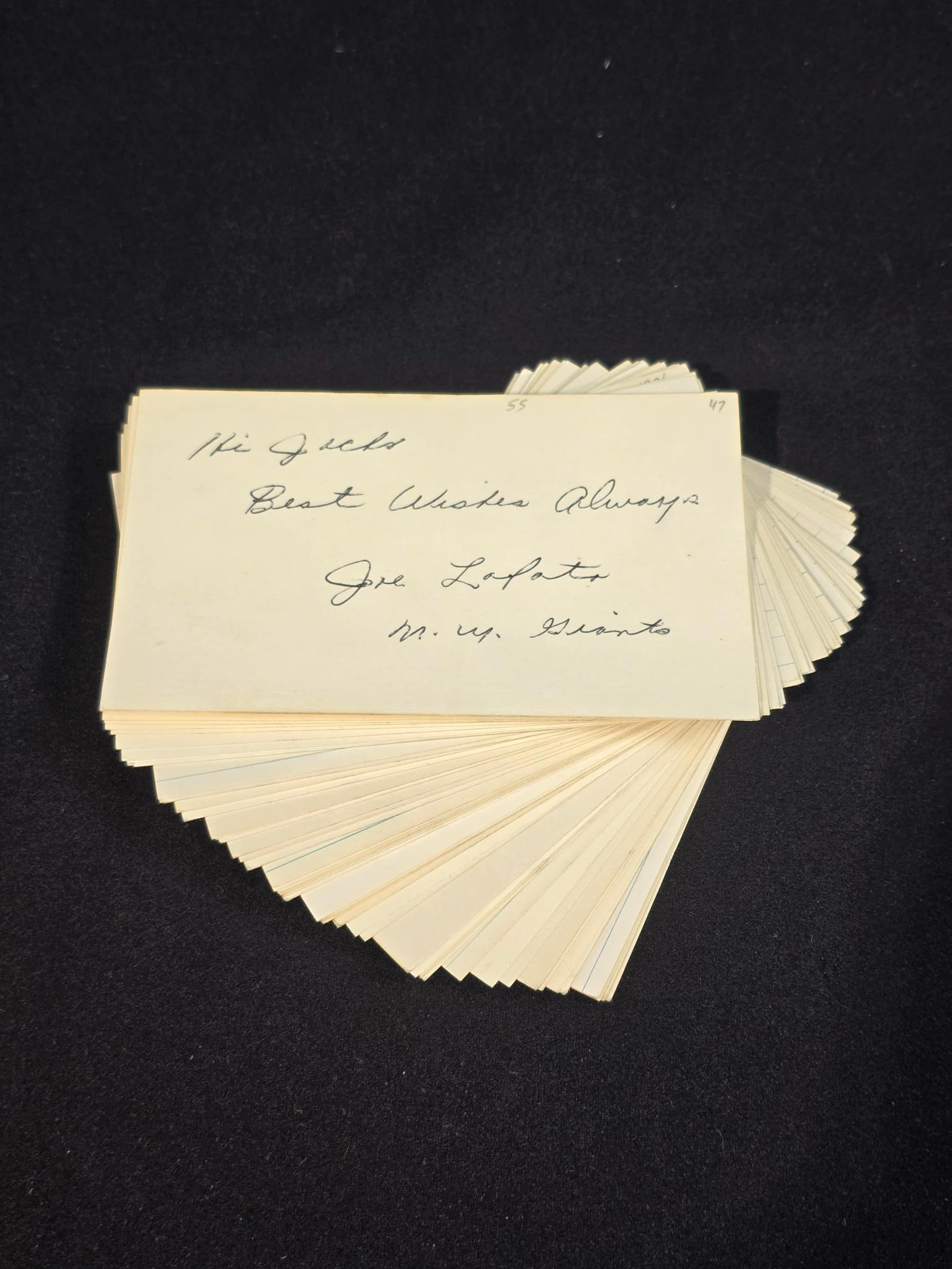 60 Autographed Index Cards incl. Samuel Leslie (1 of 5)