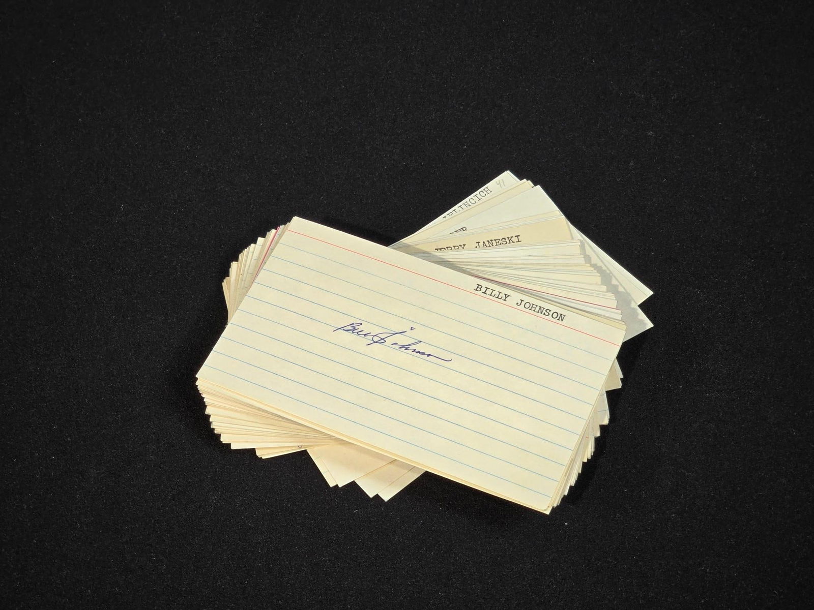 60 Autographed Index Cards incl. Paul Jata (1 of 5)