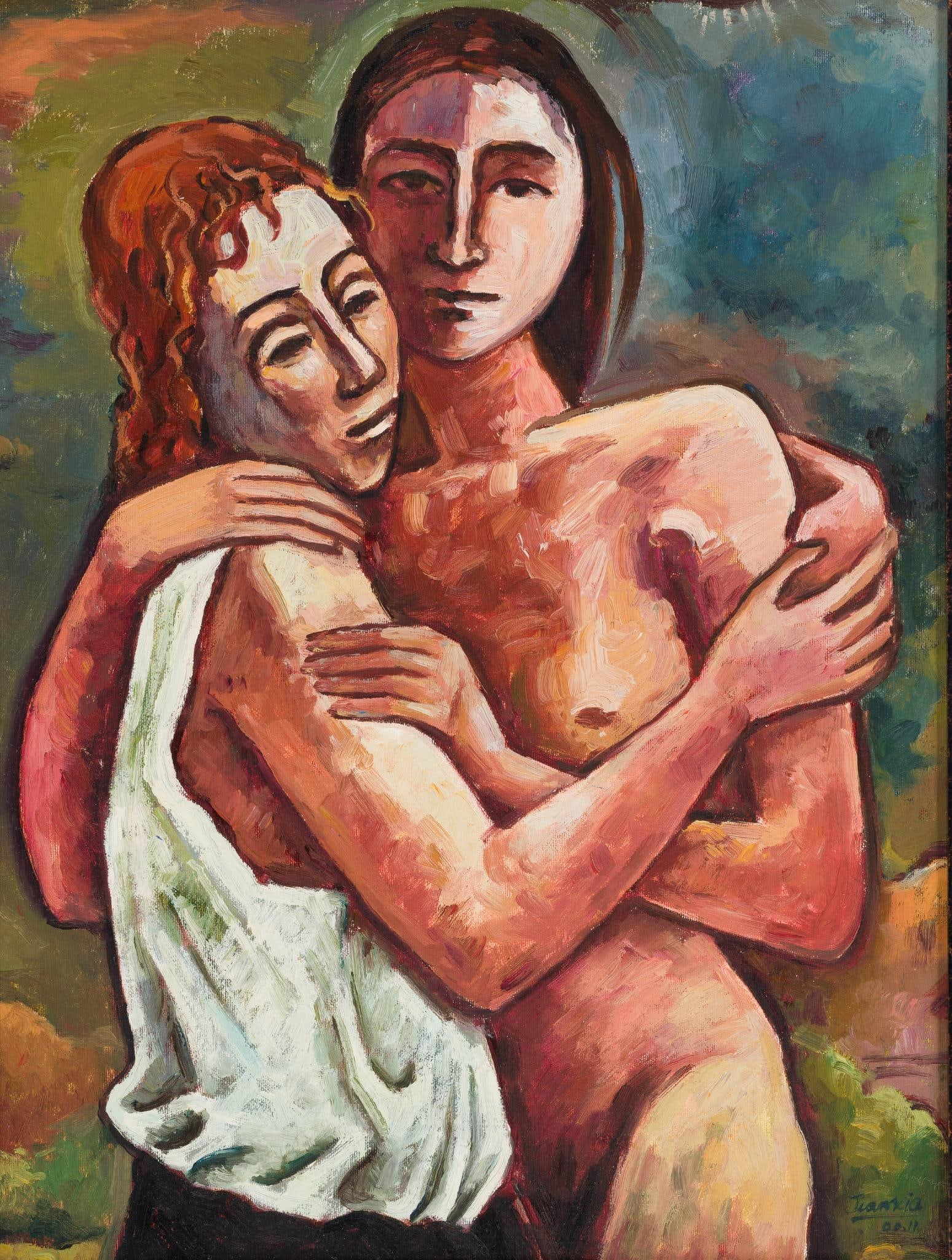 Oil On Canvas Painting in the Manner of Karl Hofer (1 of 4)