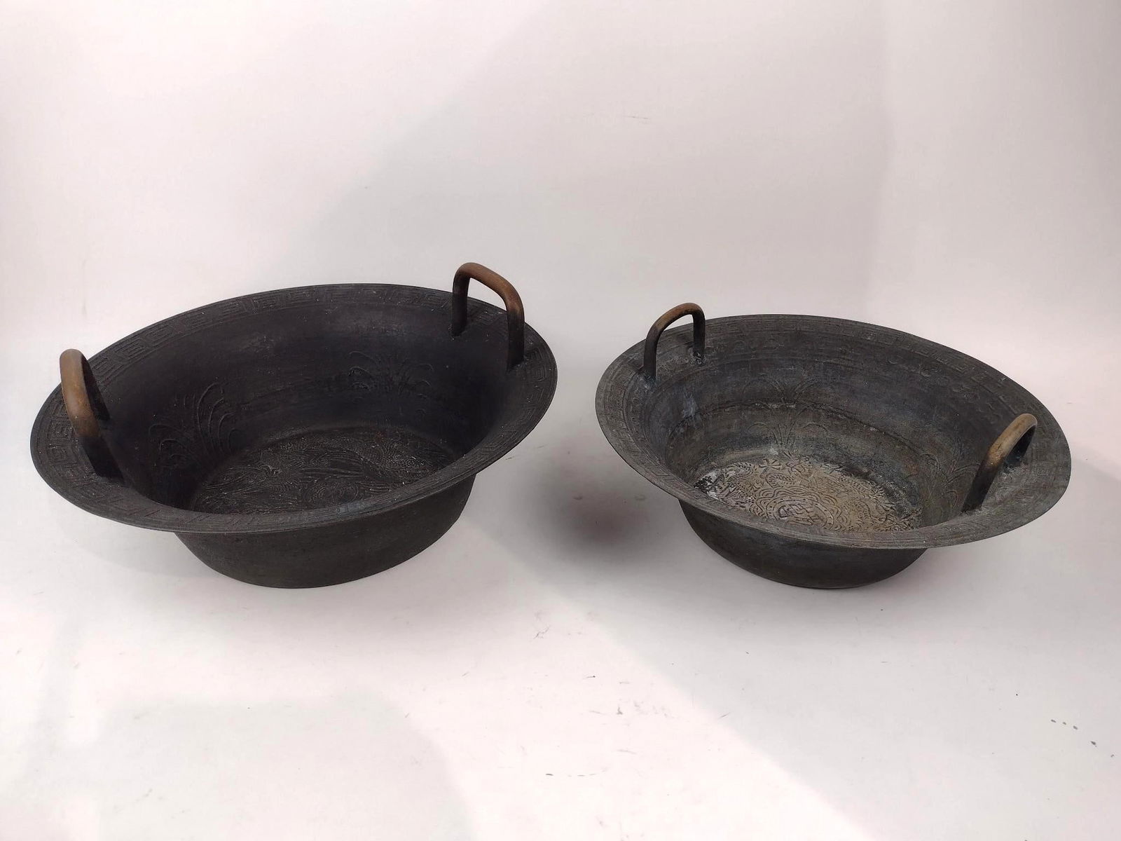 2 Asian Brass Ceremonial Bowls (1 of 3)