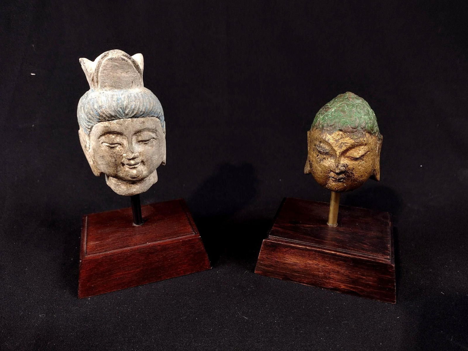 2 Chinese Buddha Heads (1 of 2)