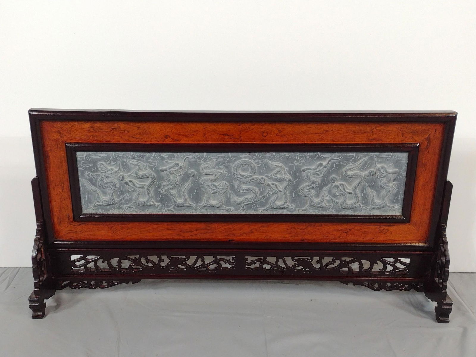 Asian Stone Dragon Plaque on Stand (1 of 6)