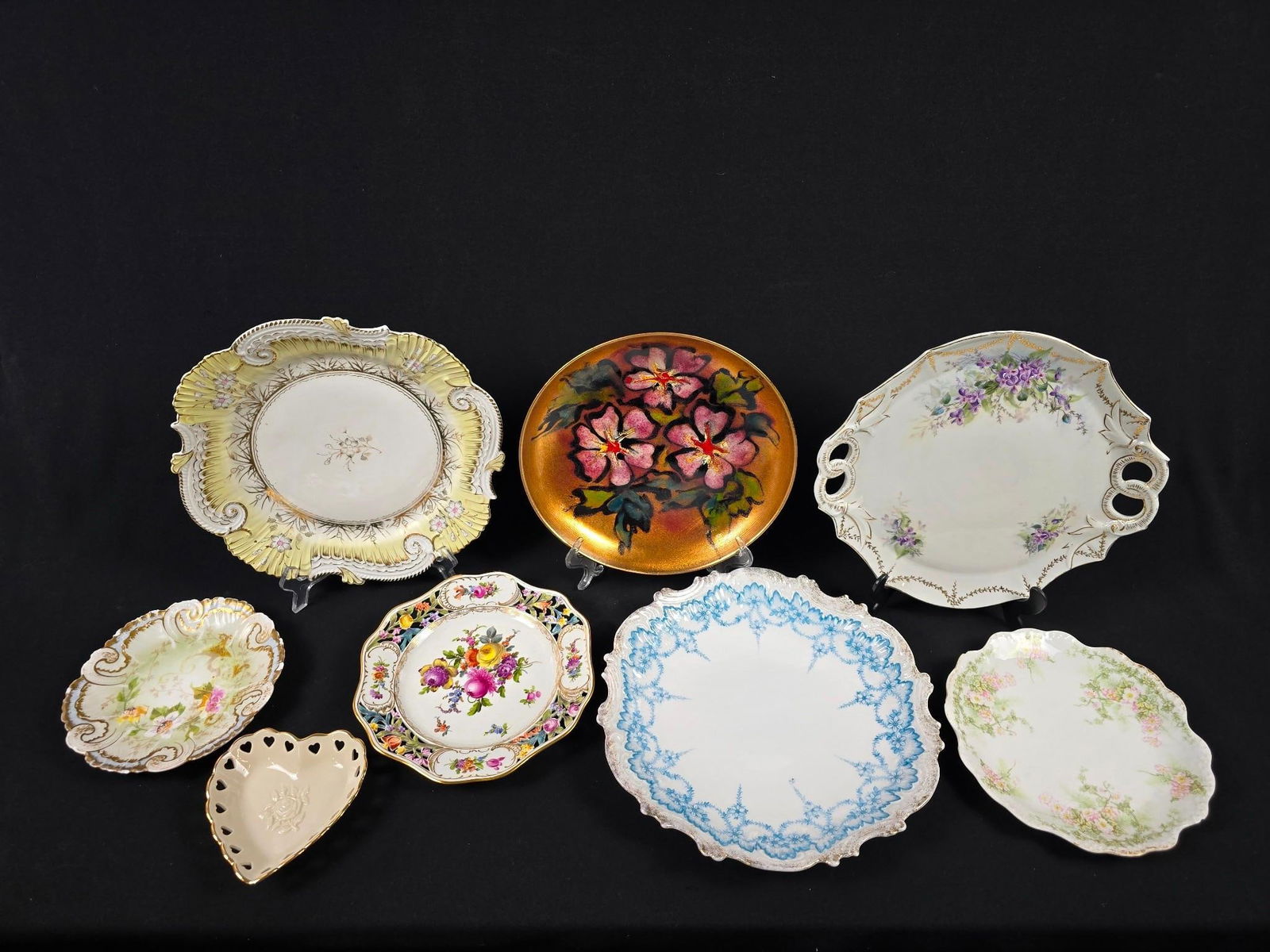 8 Plates incl. Lenox: Also includes Limoges, Dresden, and more. 5" to 11-1/4" diameter.