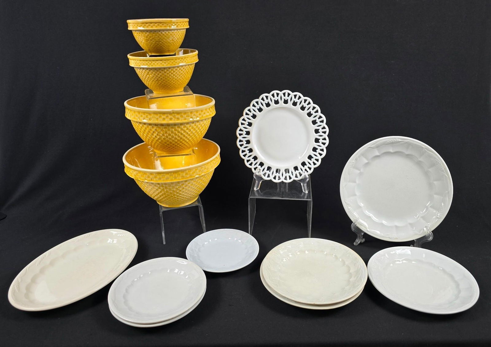 13 Pcs Ceramics and Milk Glass incl Ironstone (1 of 14)