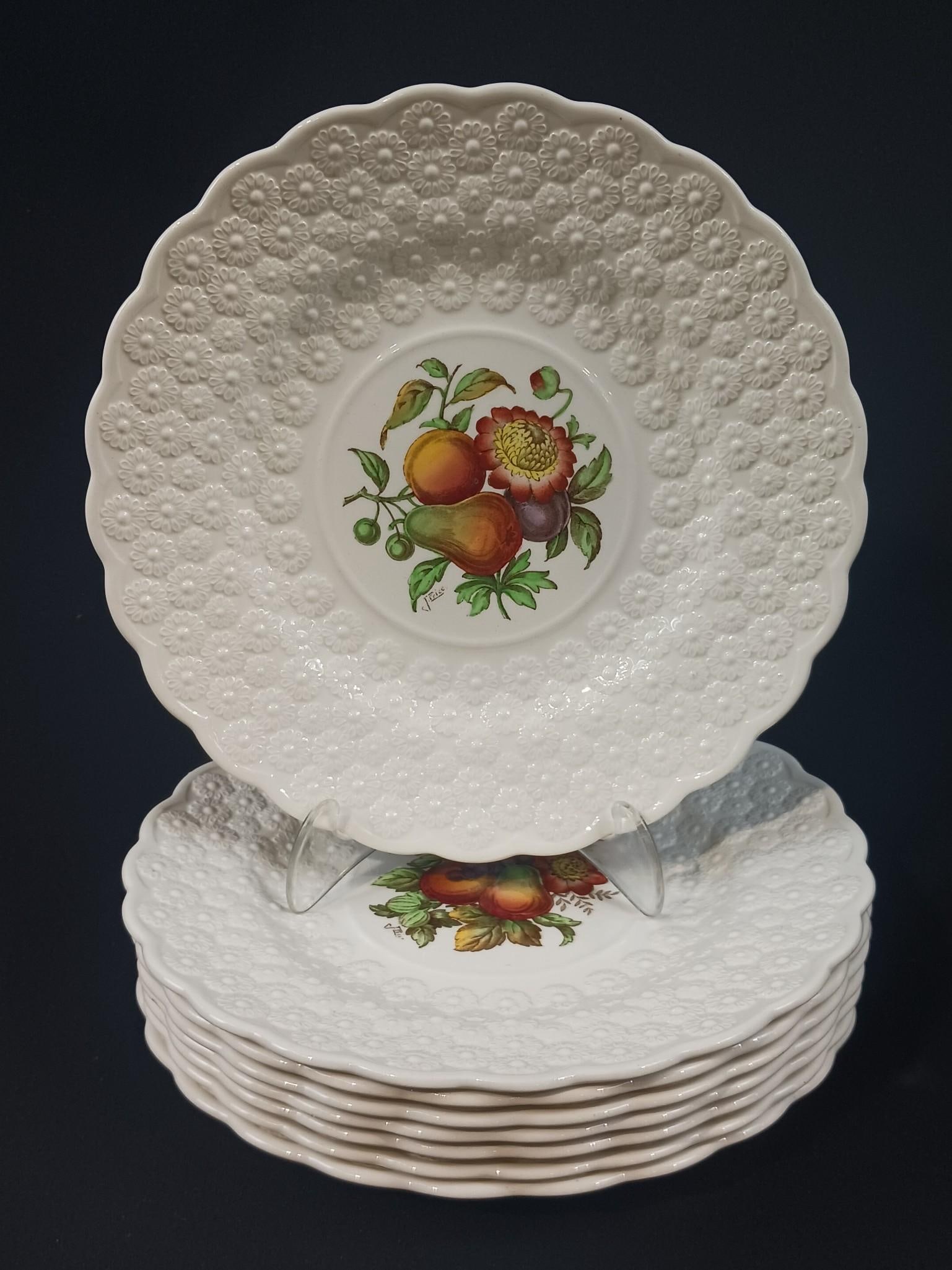 8 Spode Fruit Plates: 9-1/4" diameter.