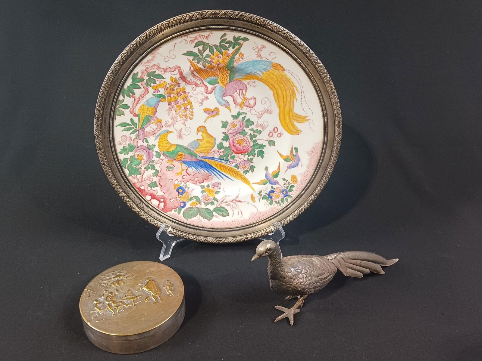 3 Decorative Pcs incl. Platter with Sterling Rim (1 of 6)