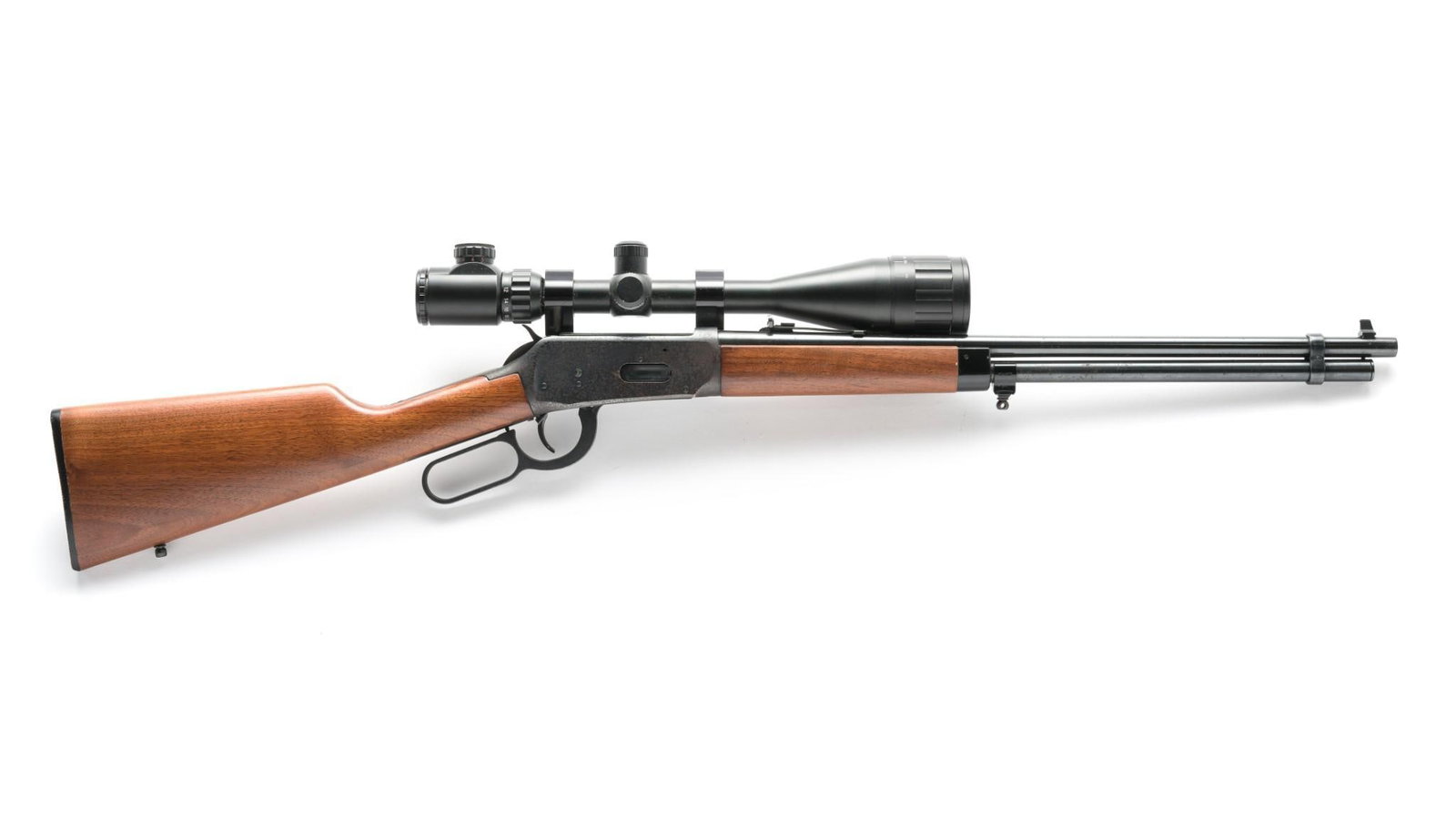 Ted Williams (Sears) Model 100 Lever Action Rifle w/ Scope, Caliber .30-30 Winchester: Serial Number: V156236 Design: The Ted Williams line of firearms was a house brand for the Sears & Roebuck Company. The Model 100 is a Winchester Model 94 with Ted Williams/Sears name on it. Post 1964
