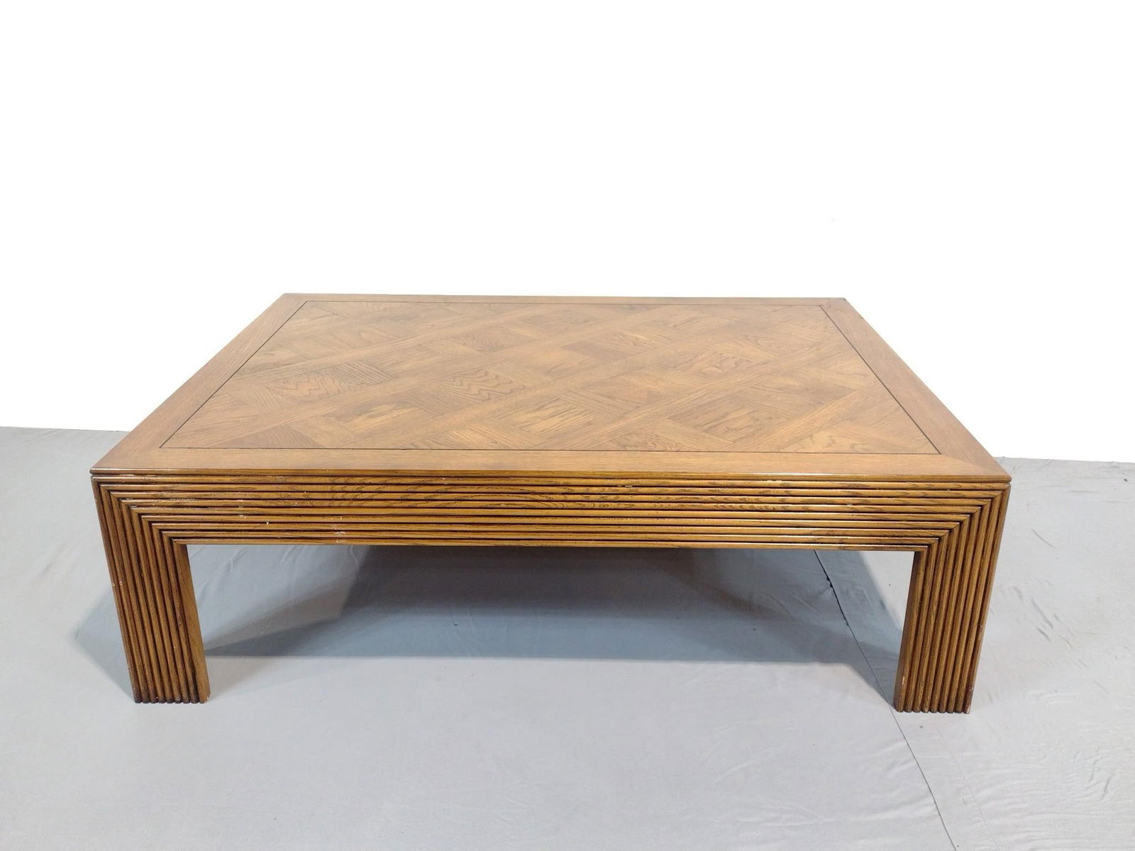 Lane Coffee Table: NOT ELIGIBLE FOR IN-HOUSE SHIPPING. 48" wide X 36" deep X 15" high. Has small areas of finish loss.
