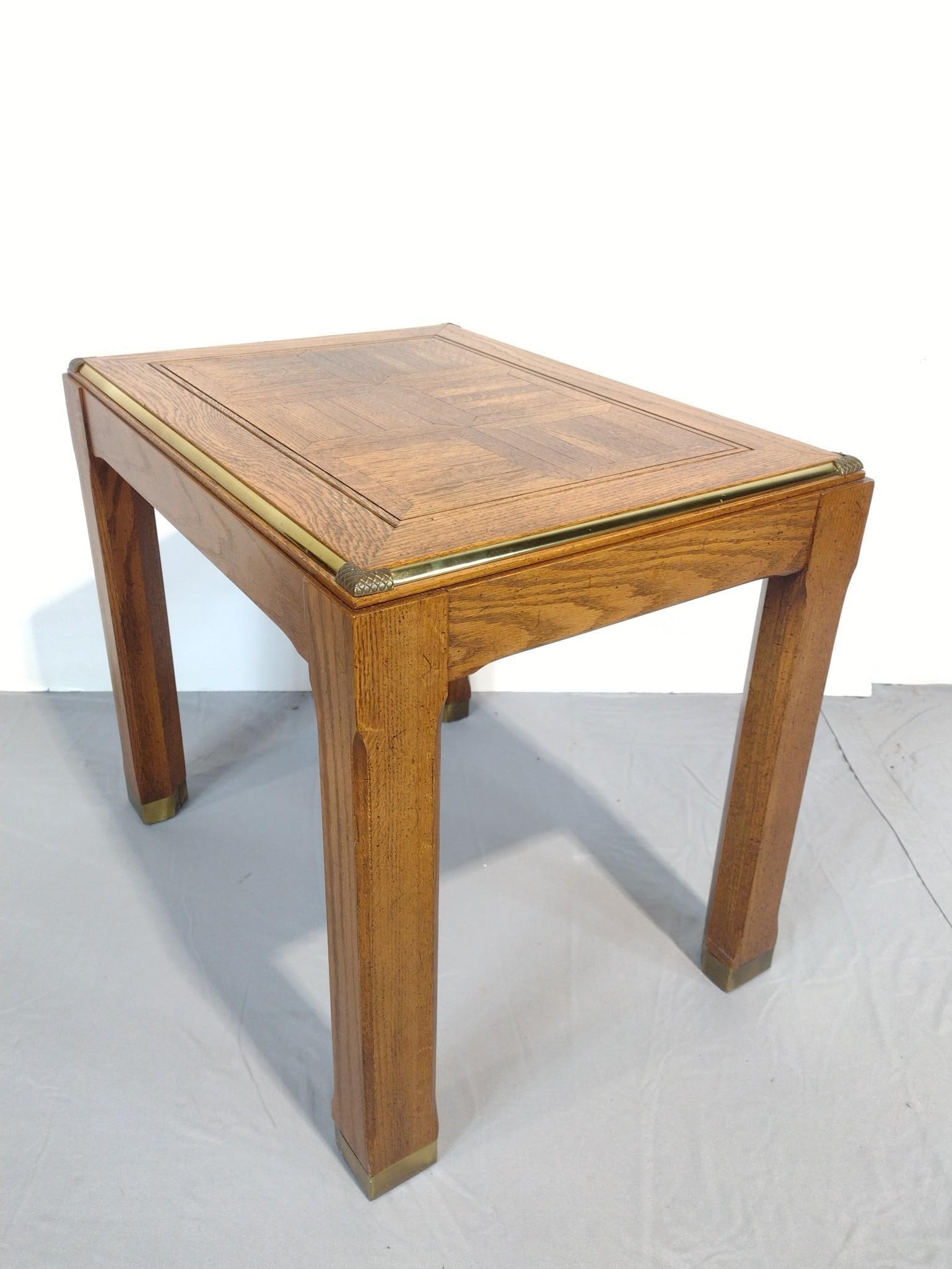 End Table: NOT ELIGIBLE FOR IN-HOUSE SHIPPING. 20" wide X 26-1/2" deep X 23" high. No manufactures name found.