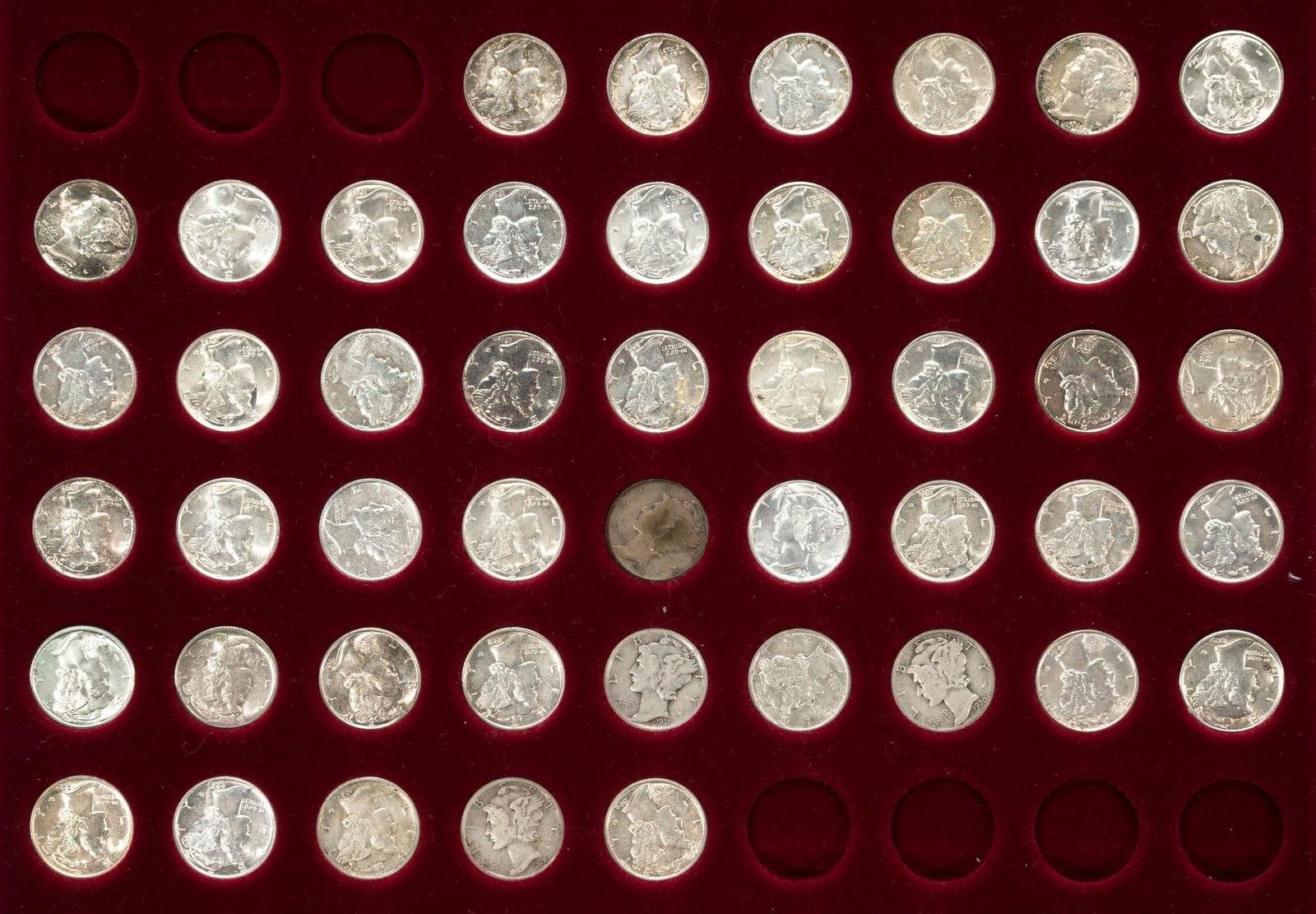 Forty Seven Mercury Dimes 1928 - 1945 (1 of 5)