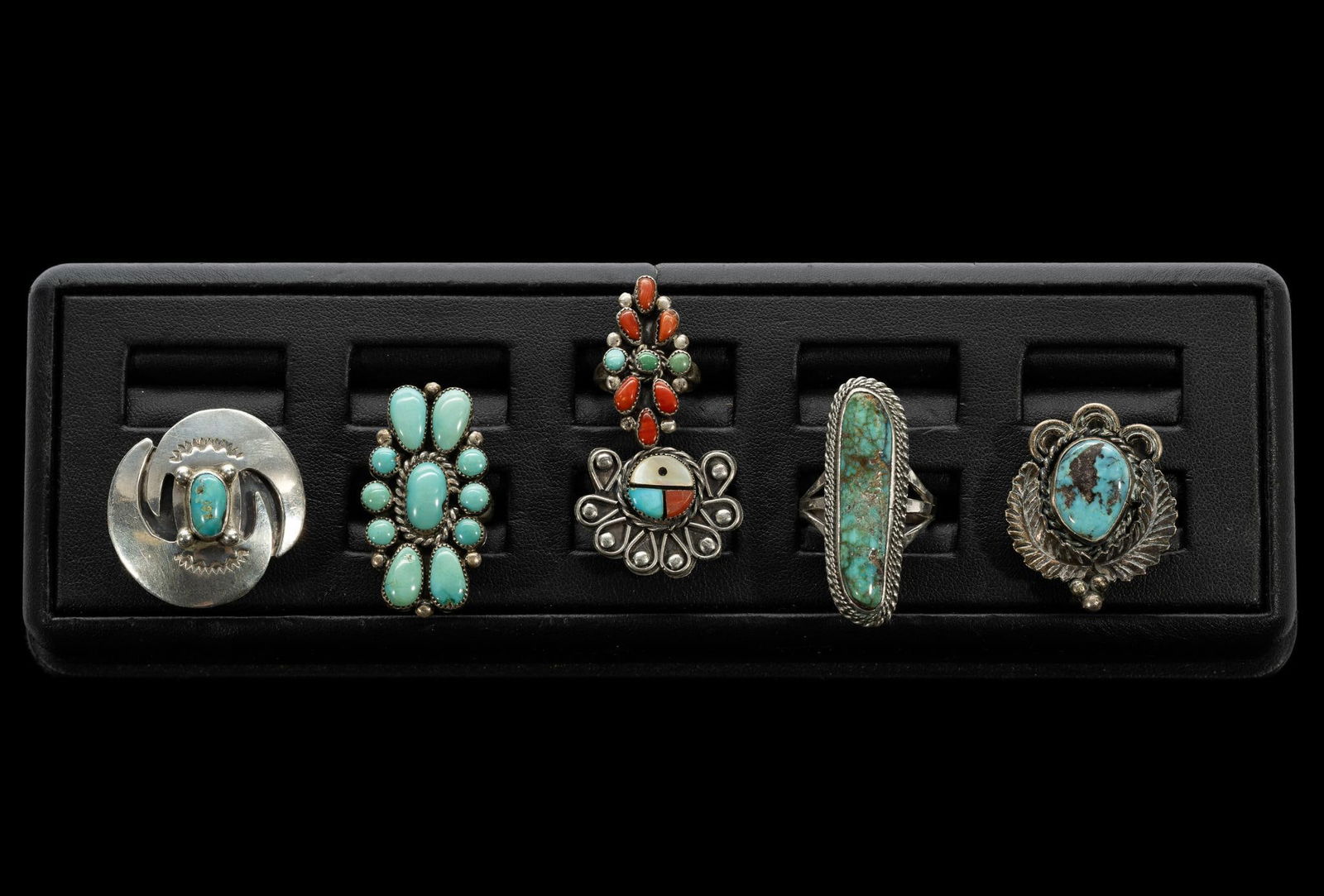 Six Turquoise And Sterling Silver Rings (1 of 13)